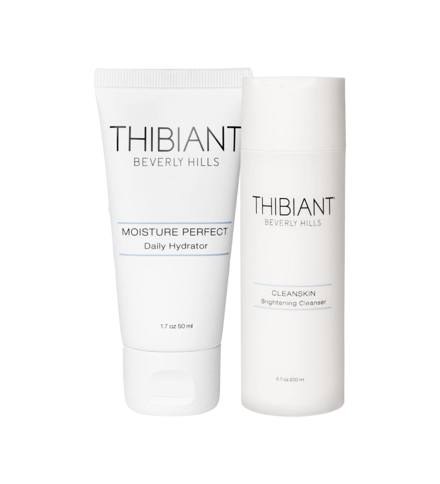Thibiant Beverly Hills CleanSkin 6.07 Oz and Moisture Perfect 1.7 Oz Bundle | Brightening Cleanser Facial Wash Cleanses Exfoliates and Hydrates Skin | Hydrating Moisturizer and Anti Aging Face Cream - Buy Online on GoSupps.com