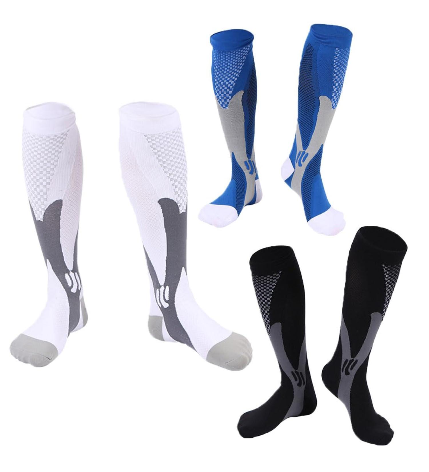 PSOWQ Compression Socks for Men & Women - Medical 20-30mmHg Circulation Support - 3 Pairs L-XL - Buy Online on GoSupps.com