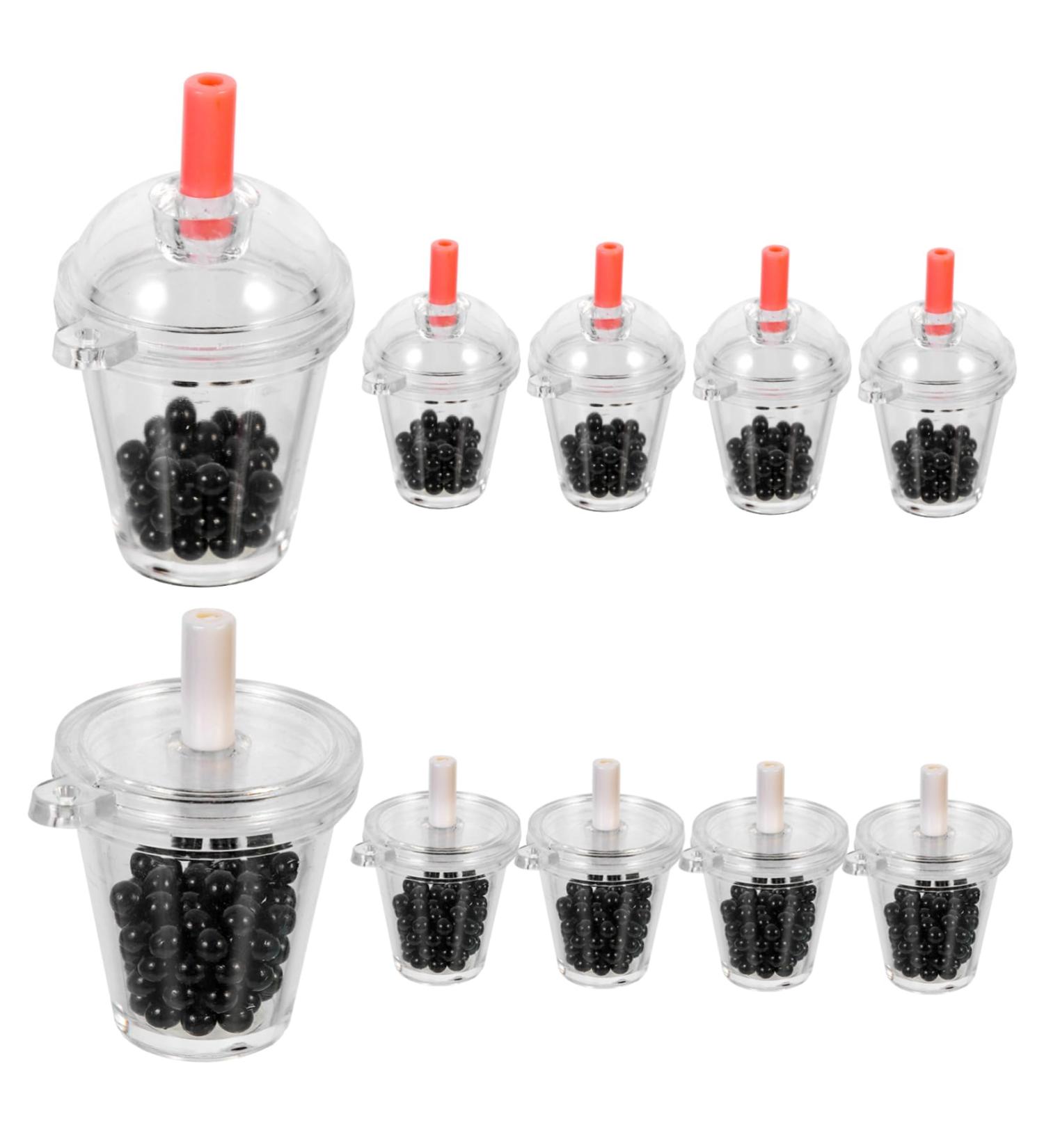 EXCEART 2 Sets Mini Pearl Milk Tea Photo Booth Props Milk Cup Pendant Charm Decoden Phone Accessories Mold 3.5X3.5cm As Shown - Buy Online on GoSupps.com