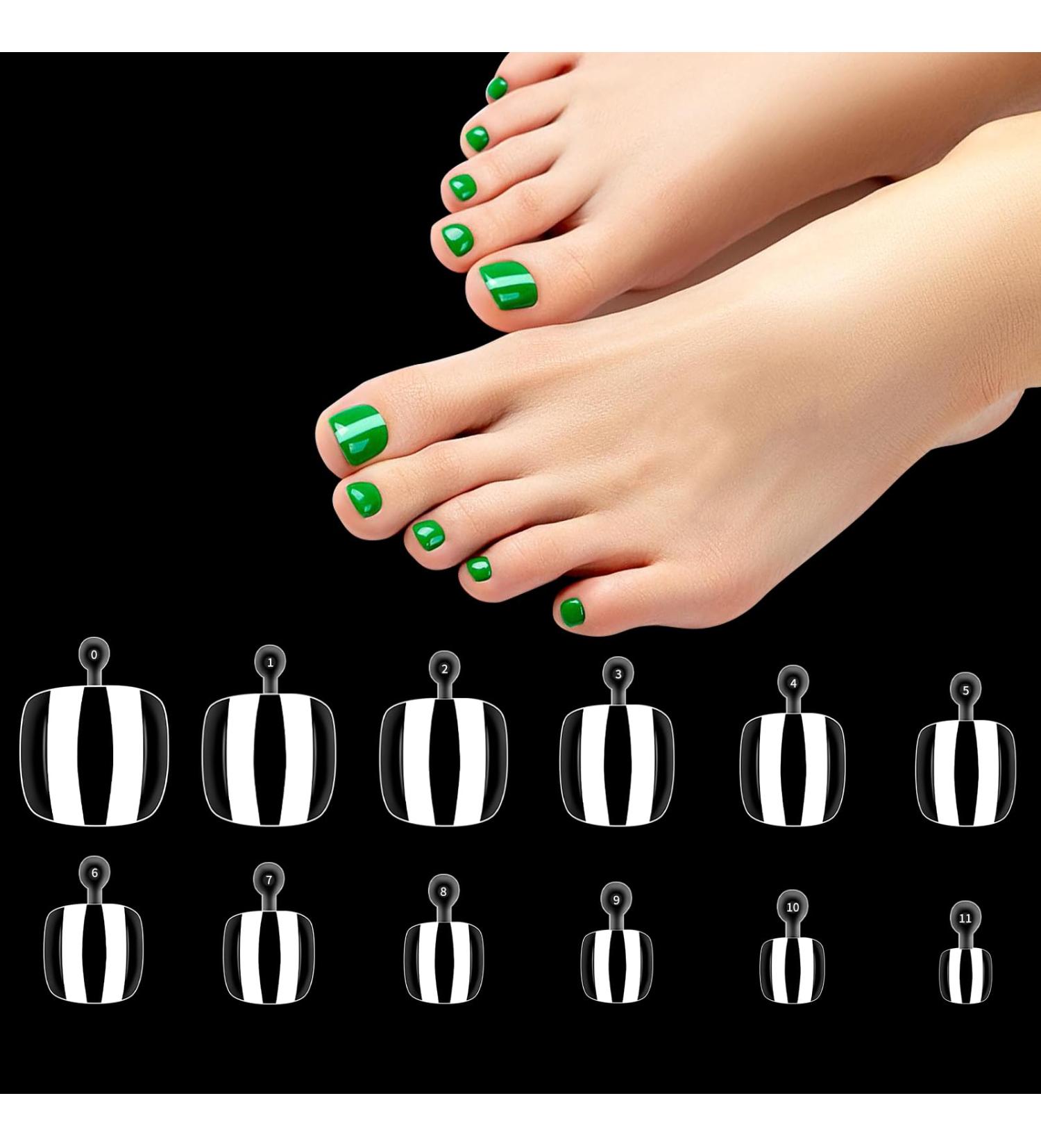 Jeffdad 600 Pieces Fake Toenail Tips Clear Soft Gel Full Coverage Toenail Tip Manicure Fake Toe Decoration Toe Acrylic Nails for Women Nail Salon and DIY (12 Sizes) - Buy Online on GoSupps.com