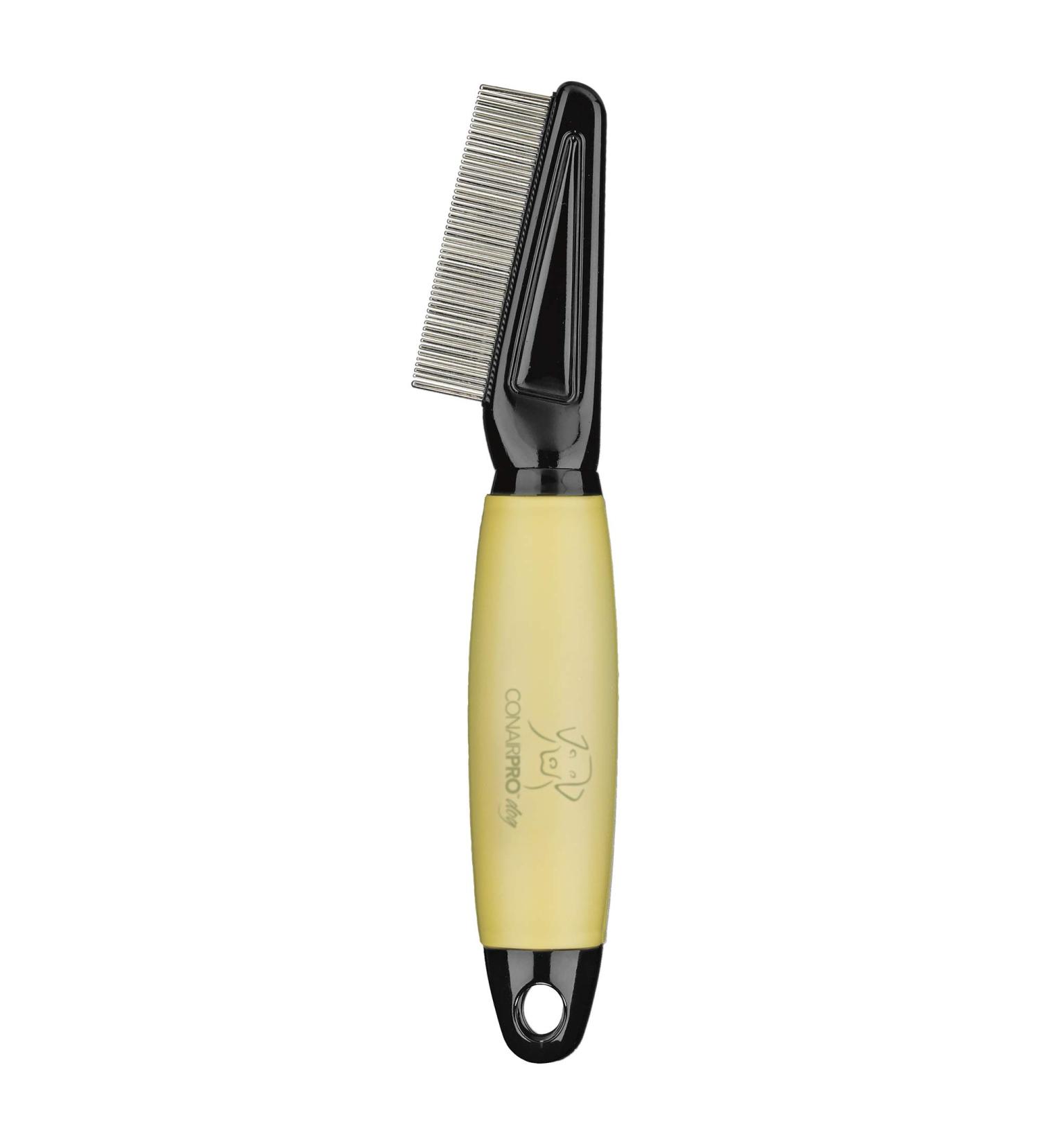 CONAIRPRO Dog & Cat Flea Comb - Removes Ticks & Fleas - Stainless Steel Teeth - Ideal for All Breeds - Non-Slip Gel Handle - Buy Online on GoSupps.com