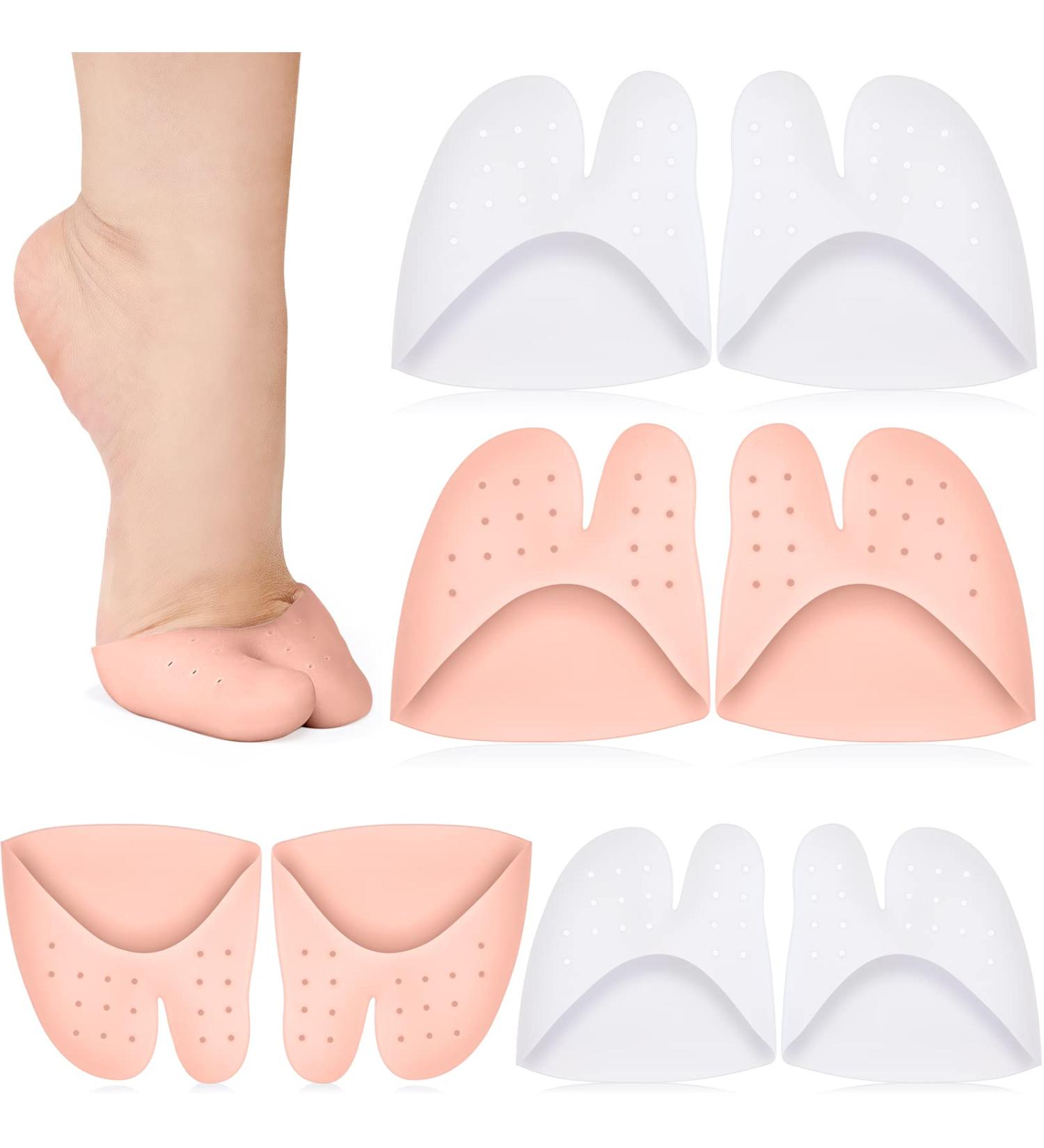 4 Pairs Toe Protectors with Metatarsal Pads - Silicone Toe Sleeves for Comfort & Protection from Calluses & Blisters - Available in White & Nude for Men & Women - Buy Online on GoSupps.com