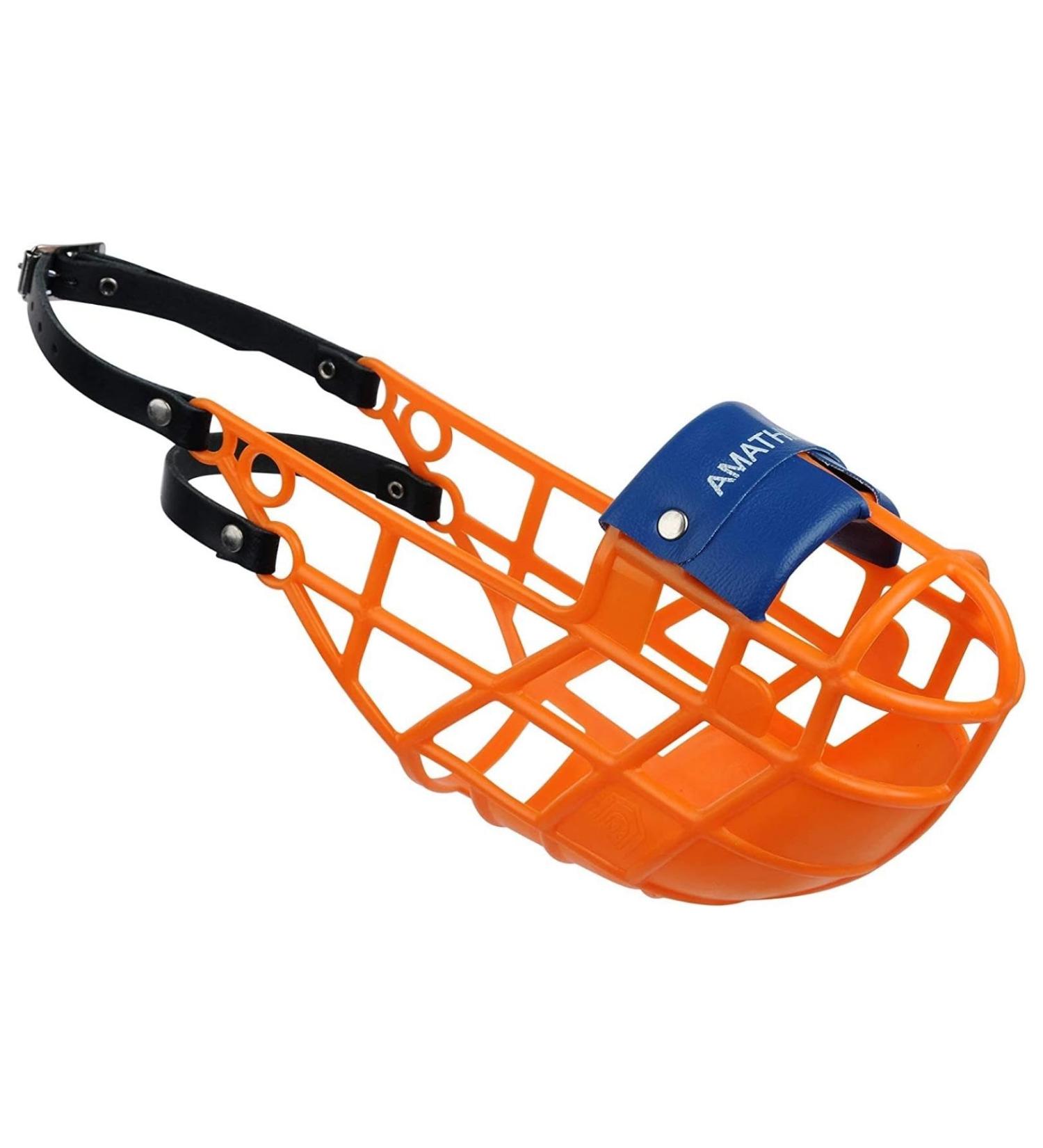 Amathings Super Kennel Muzzle - Soft Orange with Watched Nose Piece | Ideal for Dogs Freewheeling Kennels & Running - Buy Online on GoSupps.com