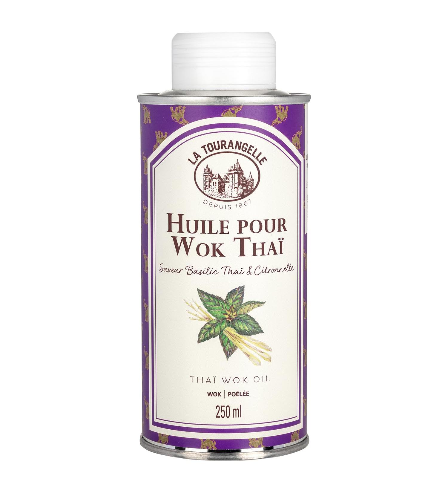 La Tourangelle Thai Wok Oil 250ml - Sunflower Oil with natural aromas of Thai Basil and Lemongrass - ideal for Asian dishes - Buy Online on GoSupps.com