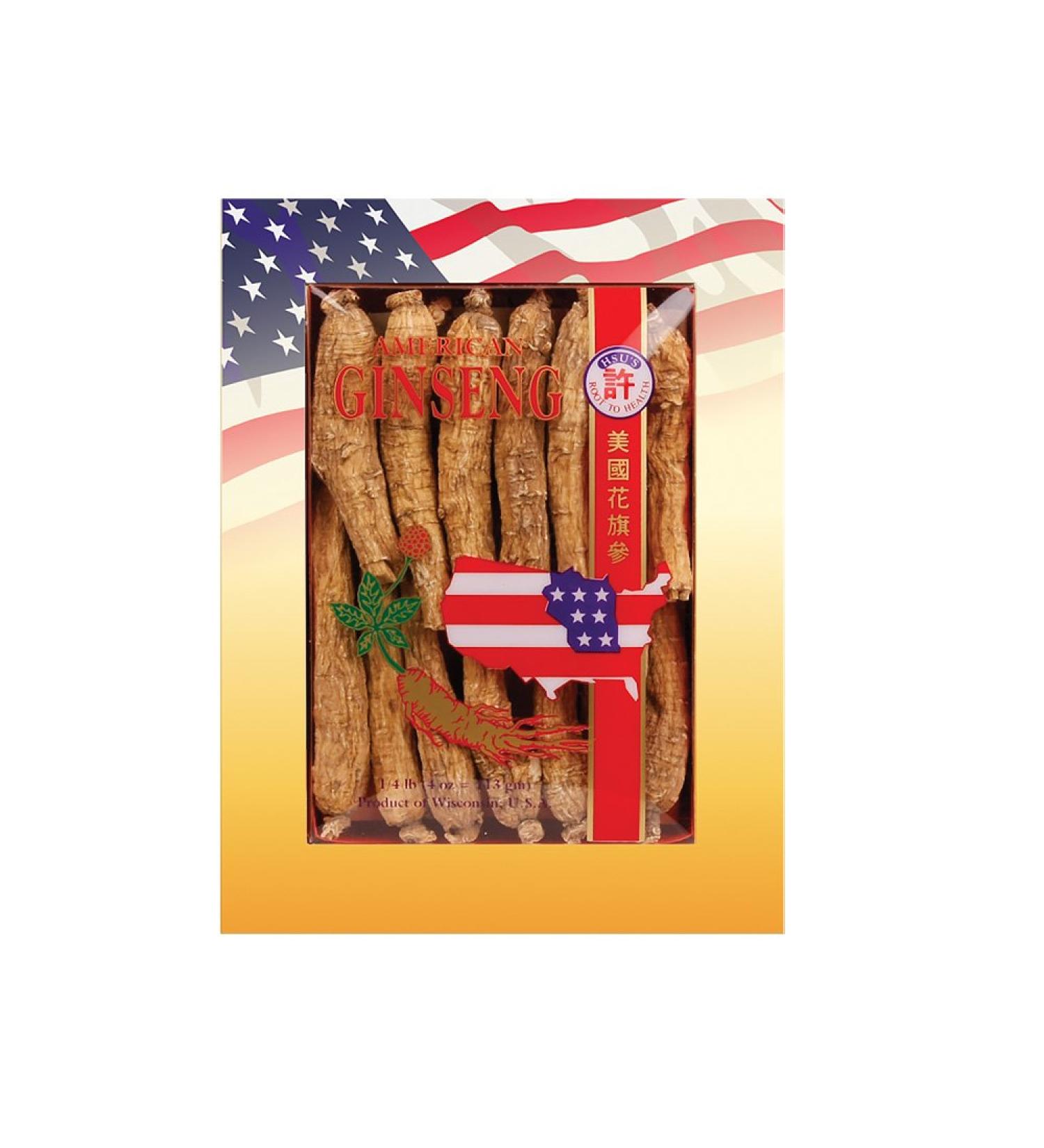 Hsu's SKU 0102-4 Long Medium American Ginseng Roots 4 oz Box Medium 1 Count (Pack of 1) - Buy Online on GoSupps.com