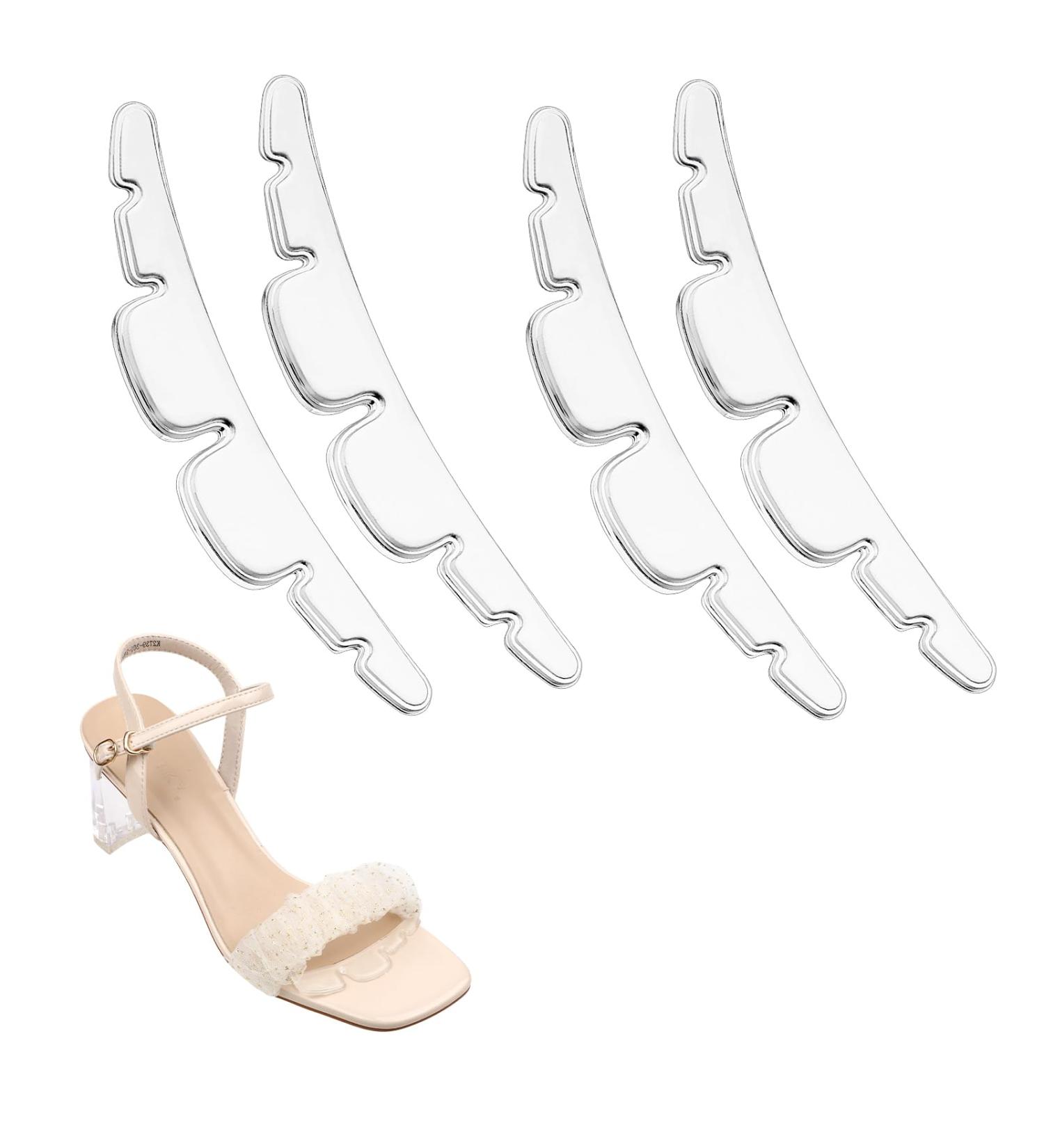 Anti-Slip High Heel Pads - 2 Pairs Clear Silicone Straps for Women | Invisible Cushion Heel Grips & Self-Adhesive Foot Stop Slipping - Buy Online on GoSupps.com