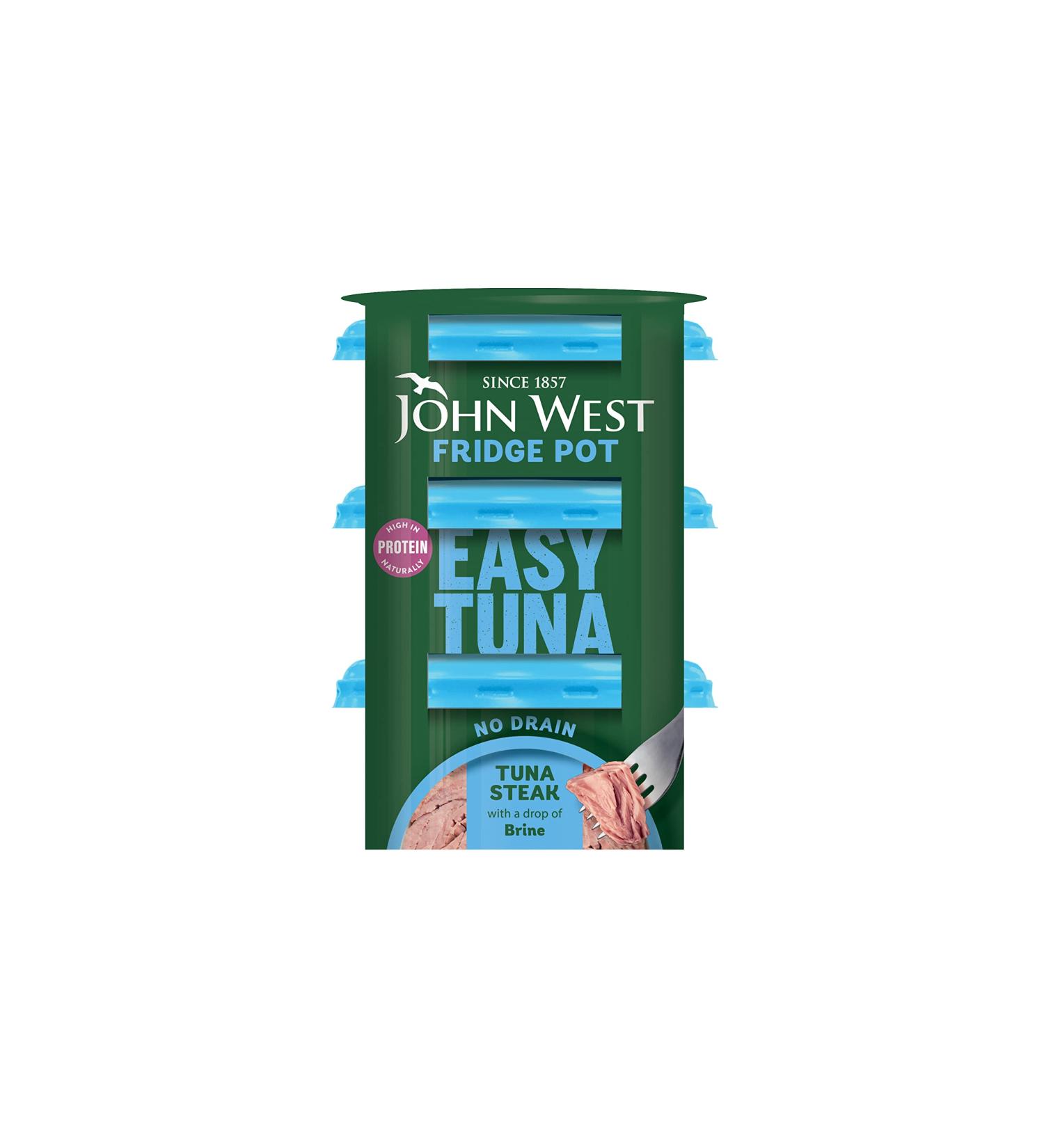 John West No Drain Fridge Pot Tuna Steak in Brine 3x110g - High Protein, 3 Count - Buy Online on GoSupps.com