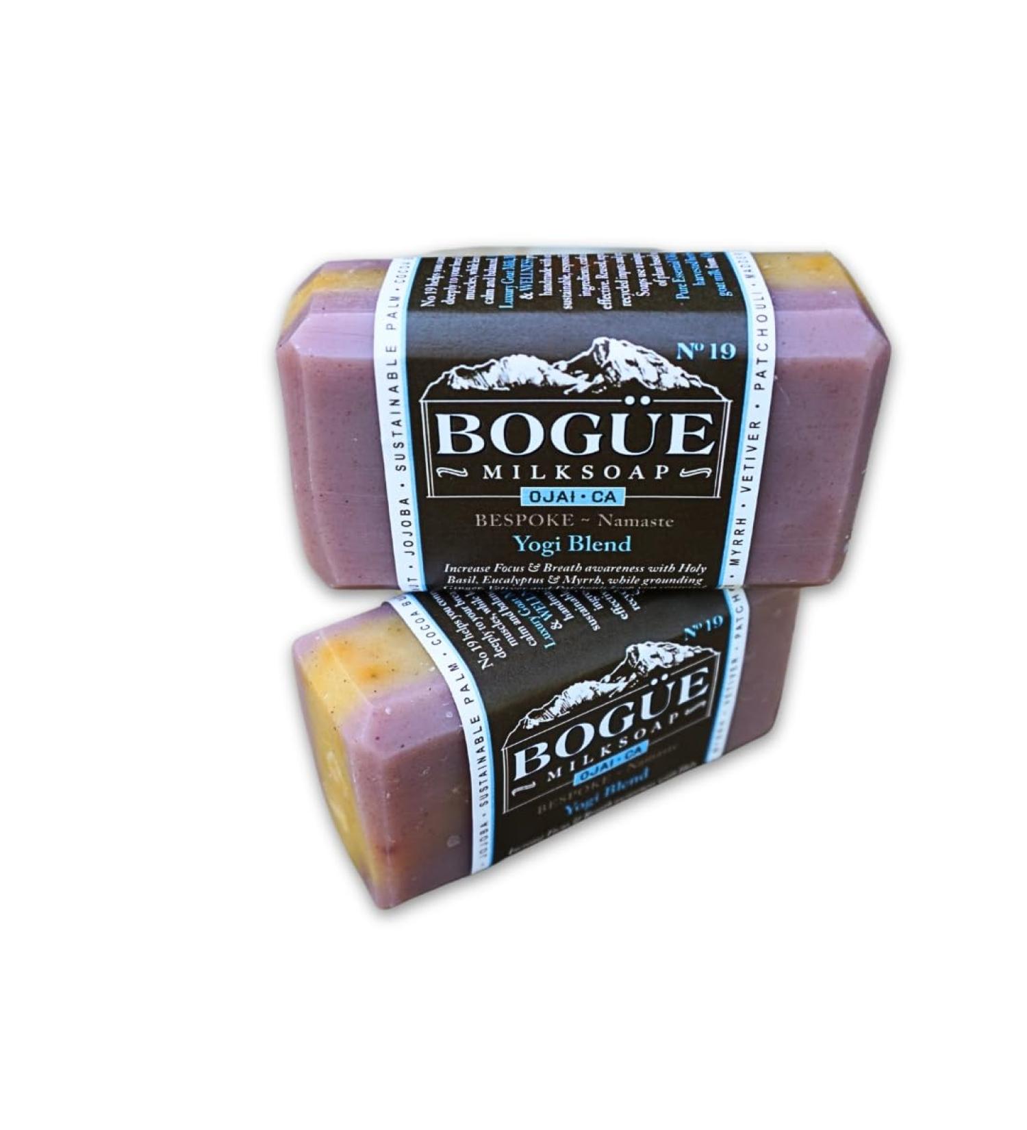 Goat Milk Soap - BOGUE No.19 Namaste Yoga Blend | Essential Oils of Holy Basil Eucalyptus Myrrh Ginger Vetiver & Patchouli | 2 Bars - International Shipping Available - Buy Online on GoSupps.com