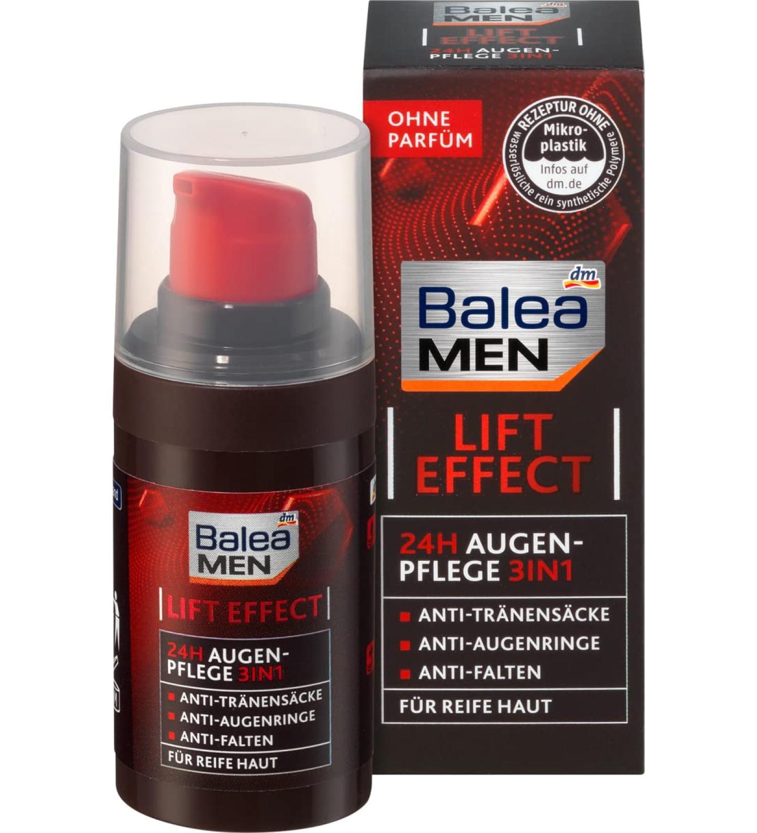 Balea MEN Eye Cream Lift Effect 24h - 15 ml | Anti-Aging Hydration for Men - Buy Online on GoSupps.com