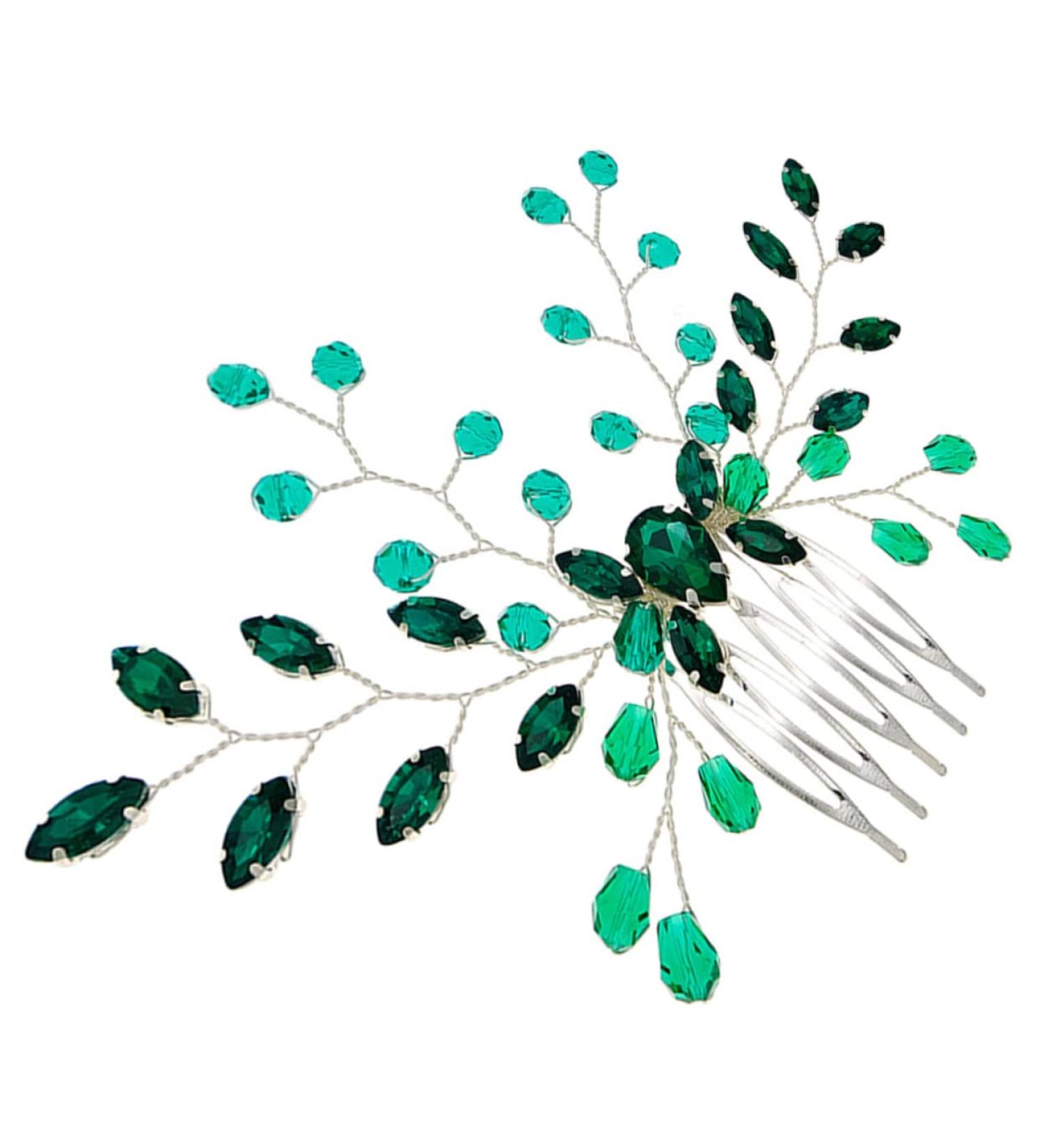 Ipetboom Formal Hair Accessories for Women Hair Side Comb Bridal Hair Accessories Hair Gems for Women Rhinestone for Hair Wedding Hair Pins Green Decorate Women's Crystal Girl - Buy Online on GoSupps.com