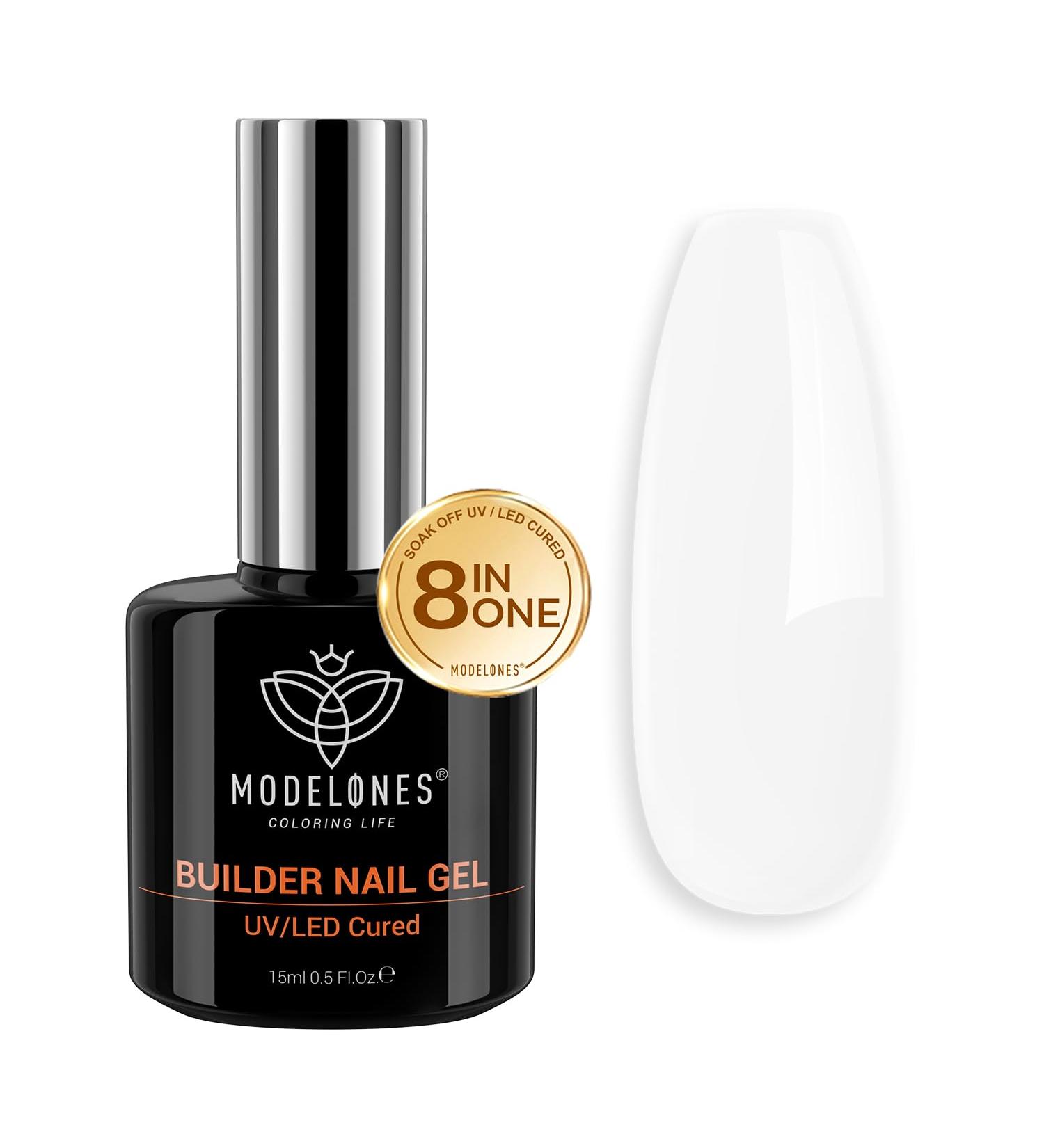 Modelones White Builder Gel for Gel Nails | UV Gellack - 15ml Manicure Kit for Nail Studio & Extensions | Perfect for Christmas Day - Buy Online on GoSupps.com