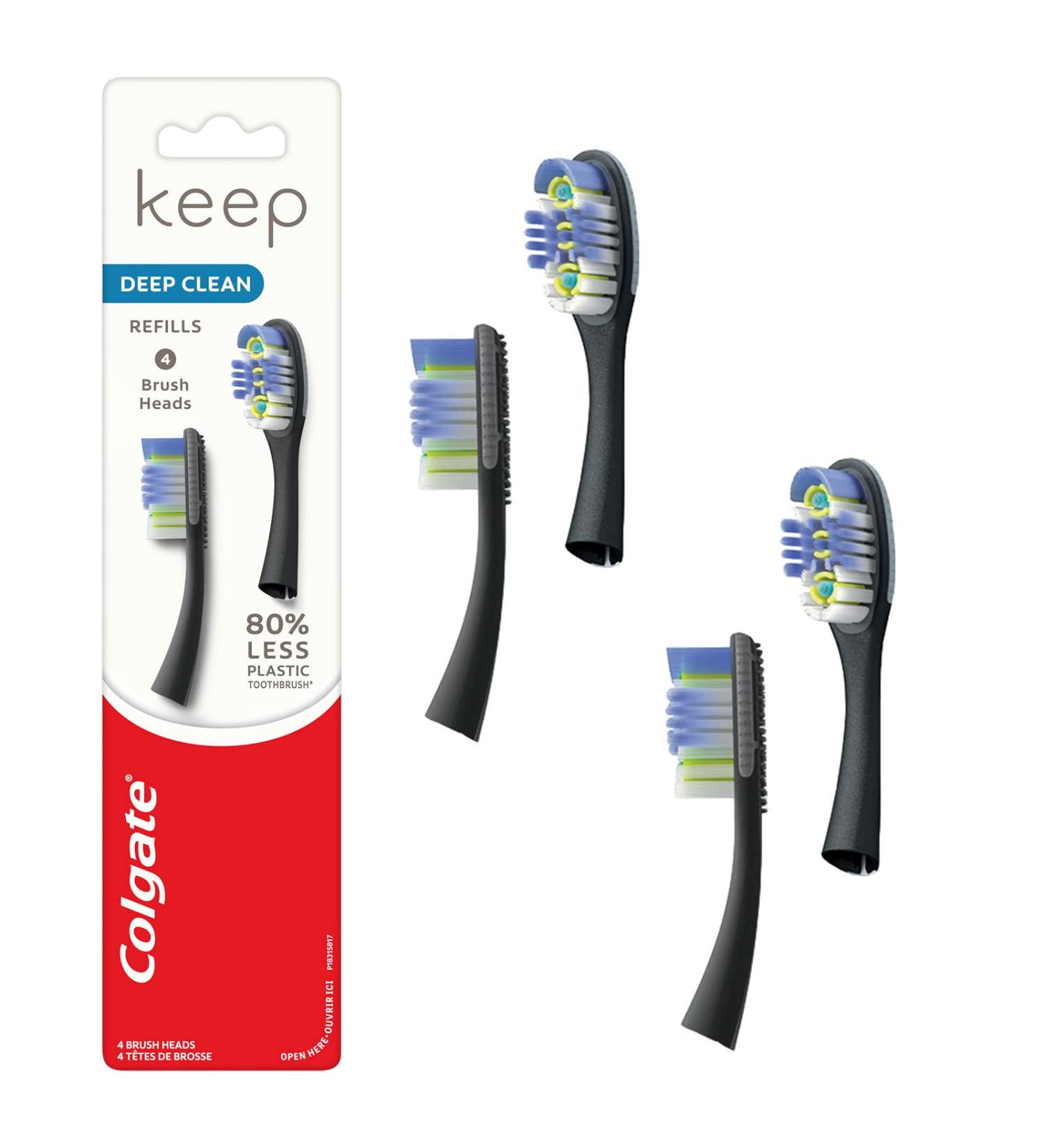 Colgate Keep Toothbrush Refill Heads - Deep Clean - Pack of 4 - Buy Online on GoSupps.com