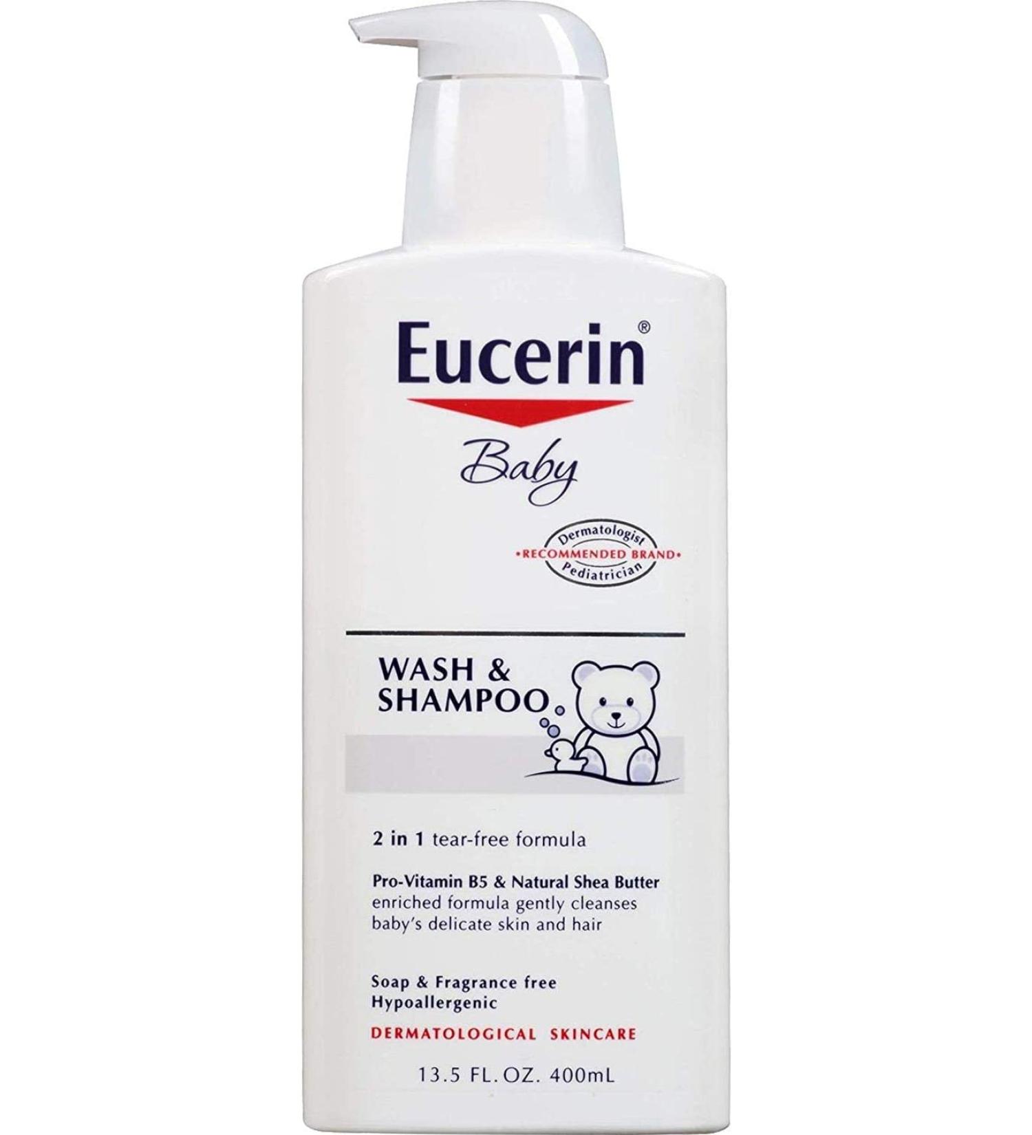 Eucerin Baby Wash & Shampoo 13.5 fl oz - Fragrance Free, Gentle Cleanser for Sensitive Skin - Buy Online on GoSupps.com