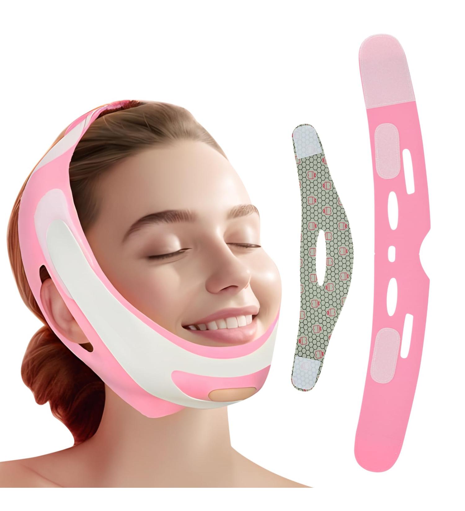ROUDJER Double Chin Reducer Reusable Chin Strap Face Slimming Strap Face Slimmer Shaper Breathable V Line Lifting Mask for Women and Men (1 Pcs) 1Pcs - Buy Online on GoSupps.com