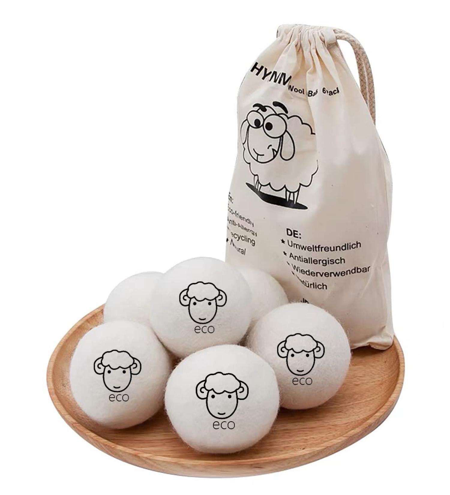 6-Pack Wool Dryer Balls - Reusable Laundry Balls for Natural Fabric Softening and Wrinkle Release - Organic Eco-Friendly Dryer Balls for Pet Hair Removal - Drying Ball Alternative to Dryer Sheets - Buy Online on GoSupps.com