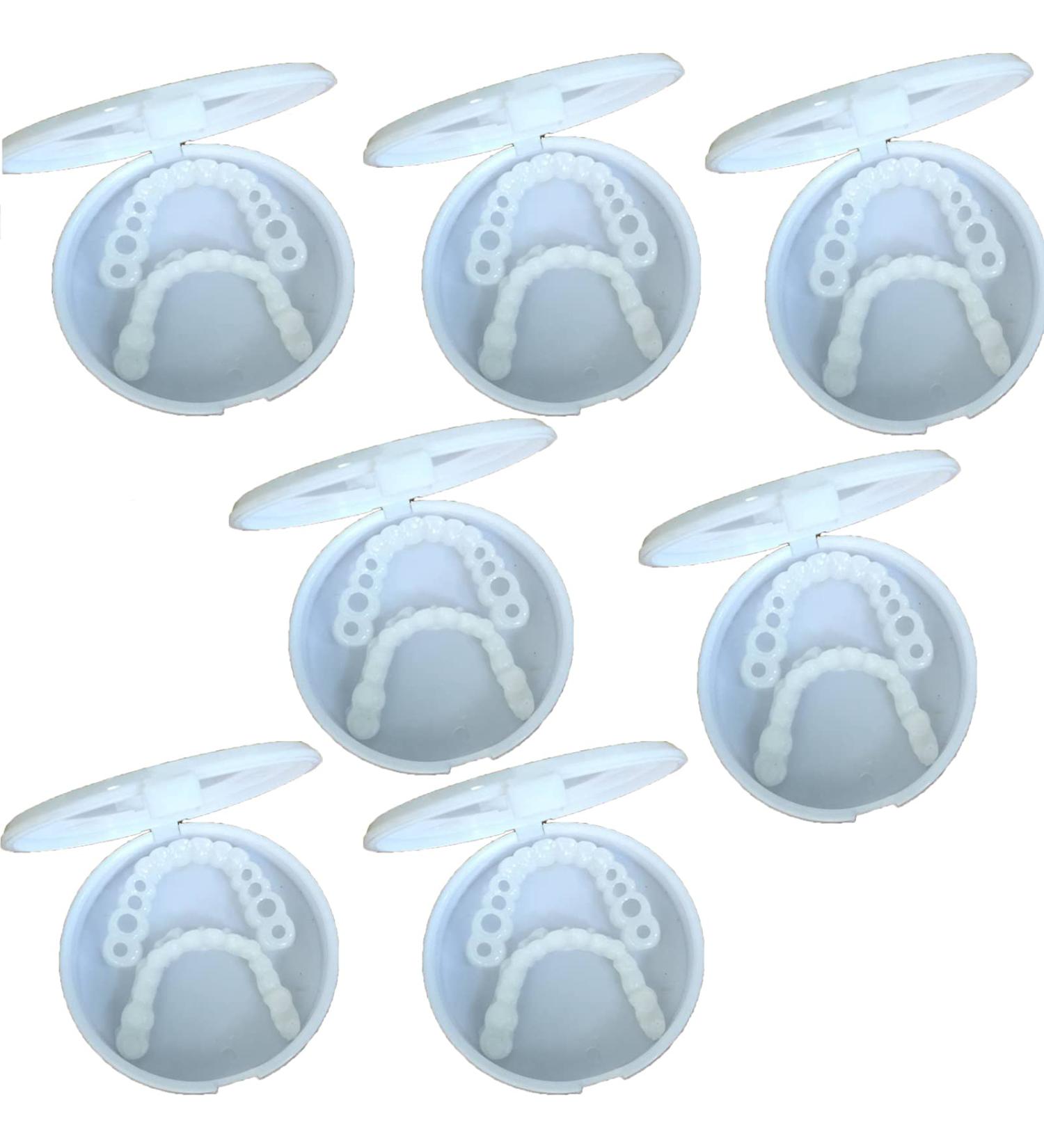 Buy Mxrfactory Teeth Prosthesis | Pebble Gel Snap-On Smile - 7 Pairs Temporary Cosmetic Tooth Set for Men - Removable Braces Cover & Bleaching Repairs - Buy Online on GoSupps.com