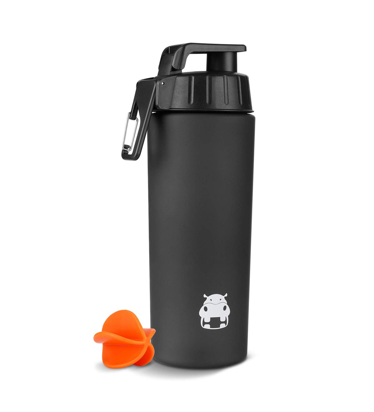 BONMIXC Tritan Protein Shaker Bottle 28oz - BPA/BPS/BPF Free Sports Bottle with Blender Ball - Frosted Black - Buy Online on GoSupps.com