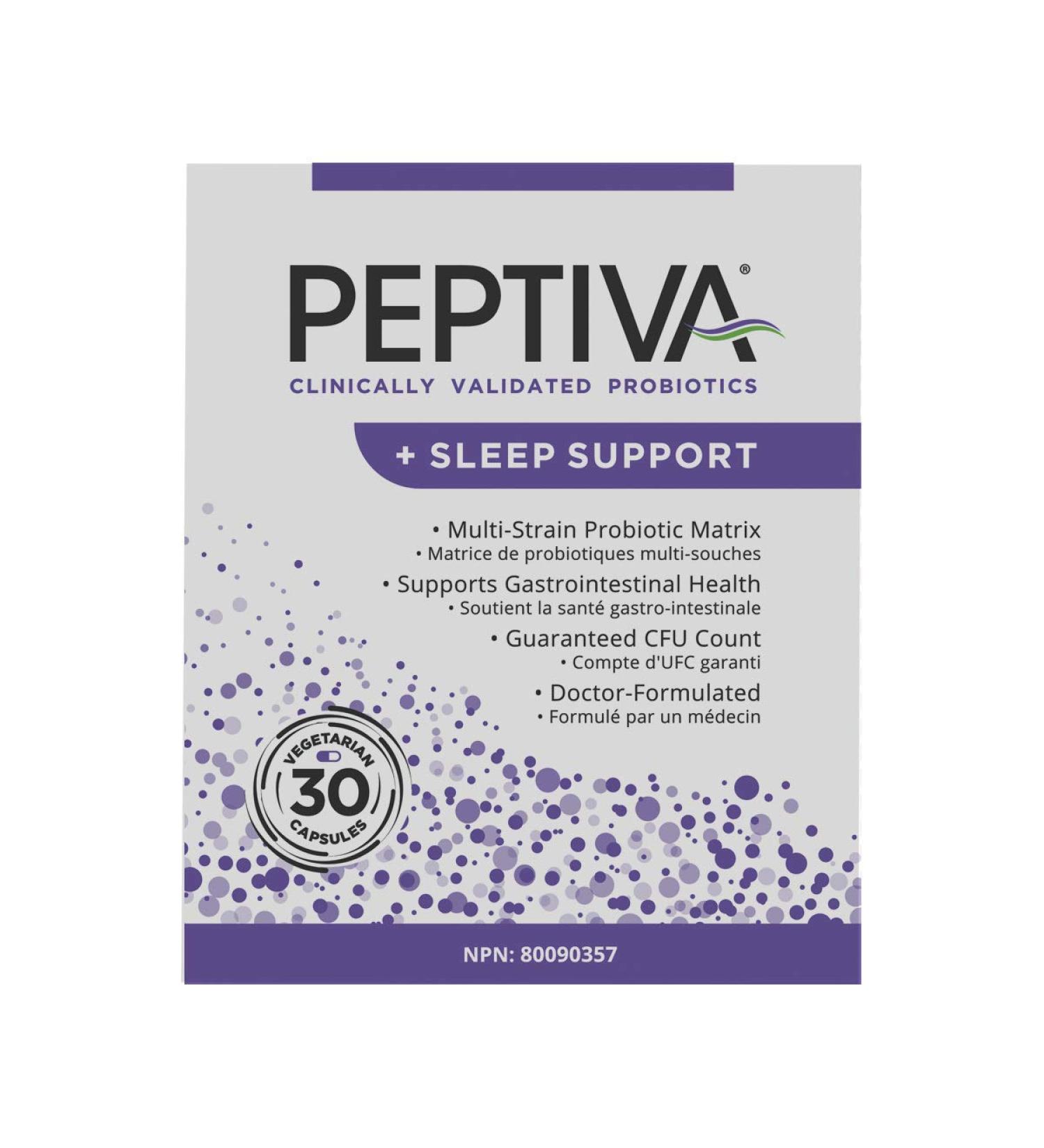 Peptiva 26 Billion CFU Probiotic and Sleep Support - Clinically Validated Multi-Strain Probiotic - Lactobacillus and Bifidobacterium Melatonin - 30 Count - Buy Online on GoSupps.com