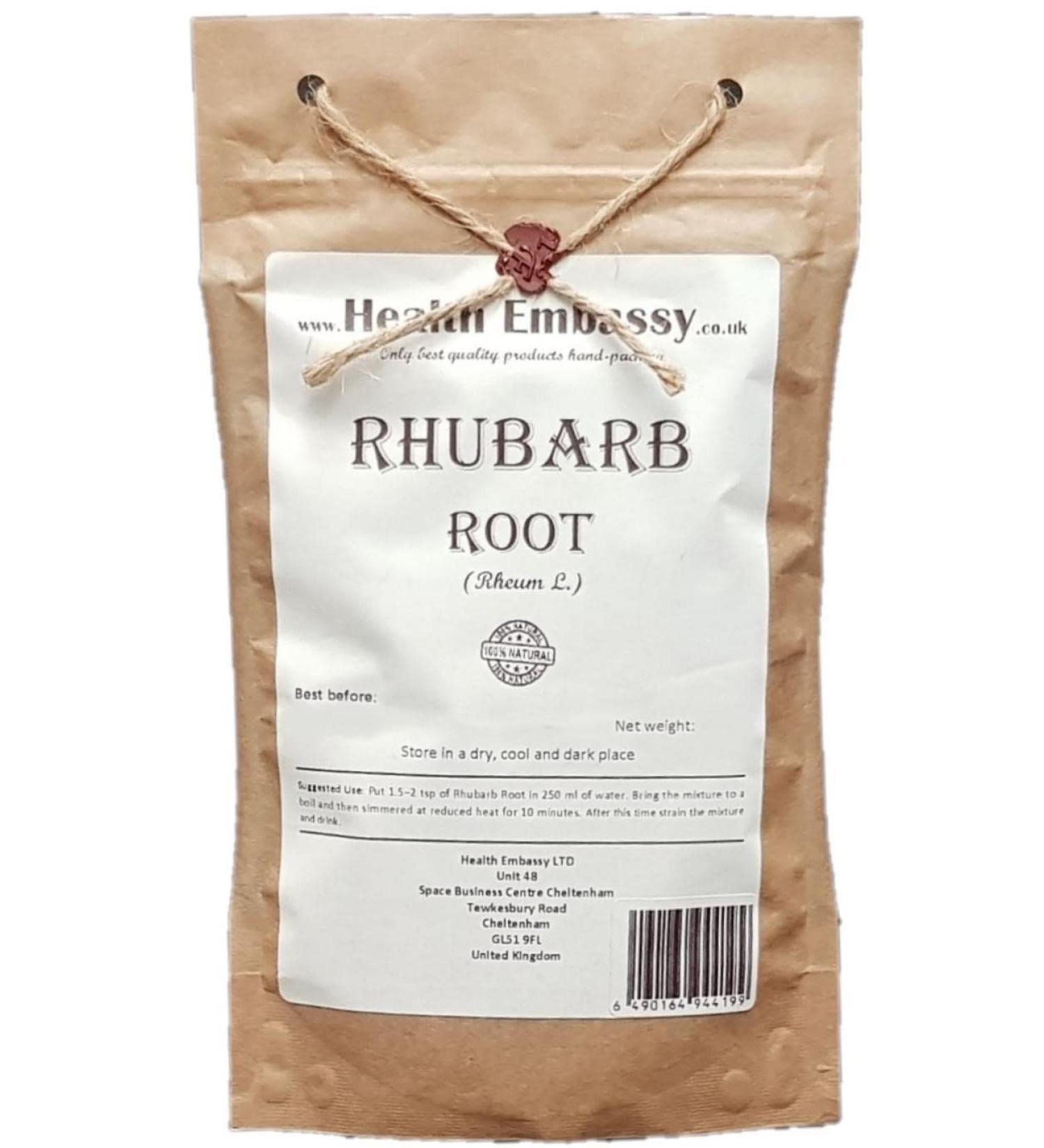 Health Embassy Racine de Rhubarbe Tisane | Rheum L | Rhubarb Root (100g) - Buy Online on GoSupps.com