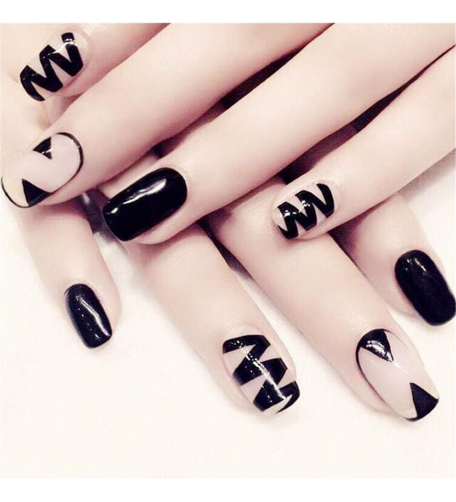 Buy Short French Style Artificial Fingernails - Full Cover Fake Nails with Glue for Stunning Nail Art - Buy Online on GoSupps.com