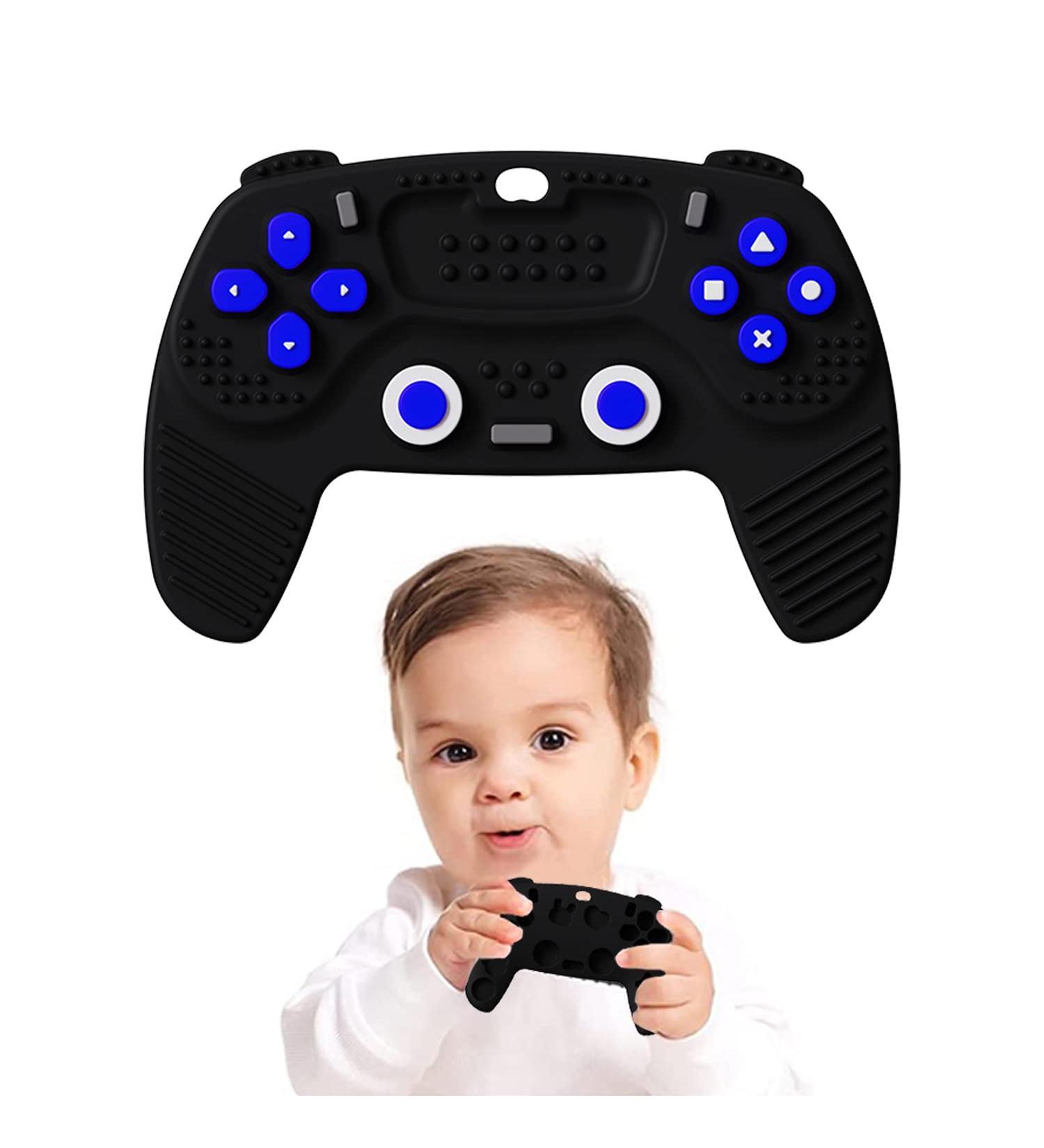 Silicone Teether Game Controller for Babies 3-12 Months | BPA-Free | Freezer Safe | Baby Boy Girl Gifts - Black - Buy Online on GoSupps.com