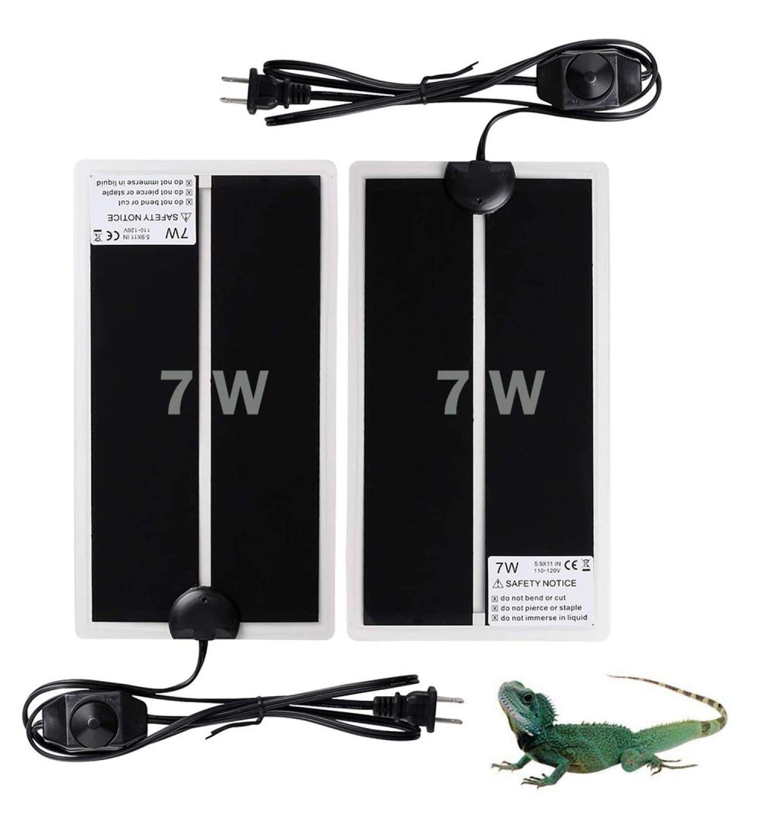 KABASI 2PCS Reptile Heating Mat 7W 11x5.9 inch Waterproof Reptile Heat Pad Under Tank Terrarium with Temperature Control Safety Adjustable Reptile Heat Mat for Turtle Tortoise Snakes Lizard 2pcs - 7w - 11 X 5.9 in - Buy Online on GoSupps.com