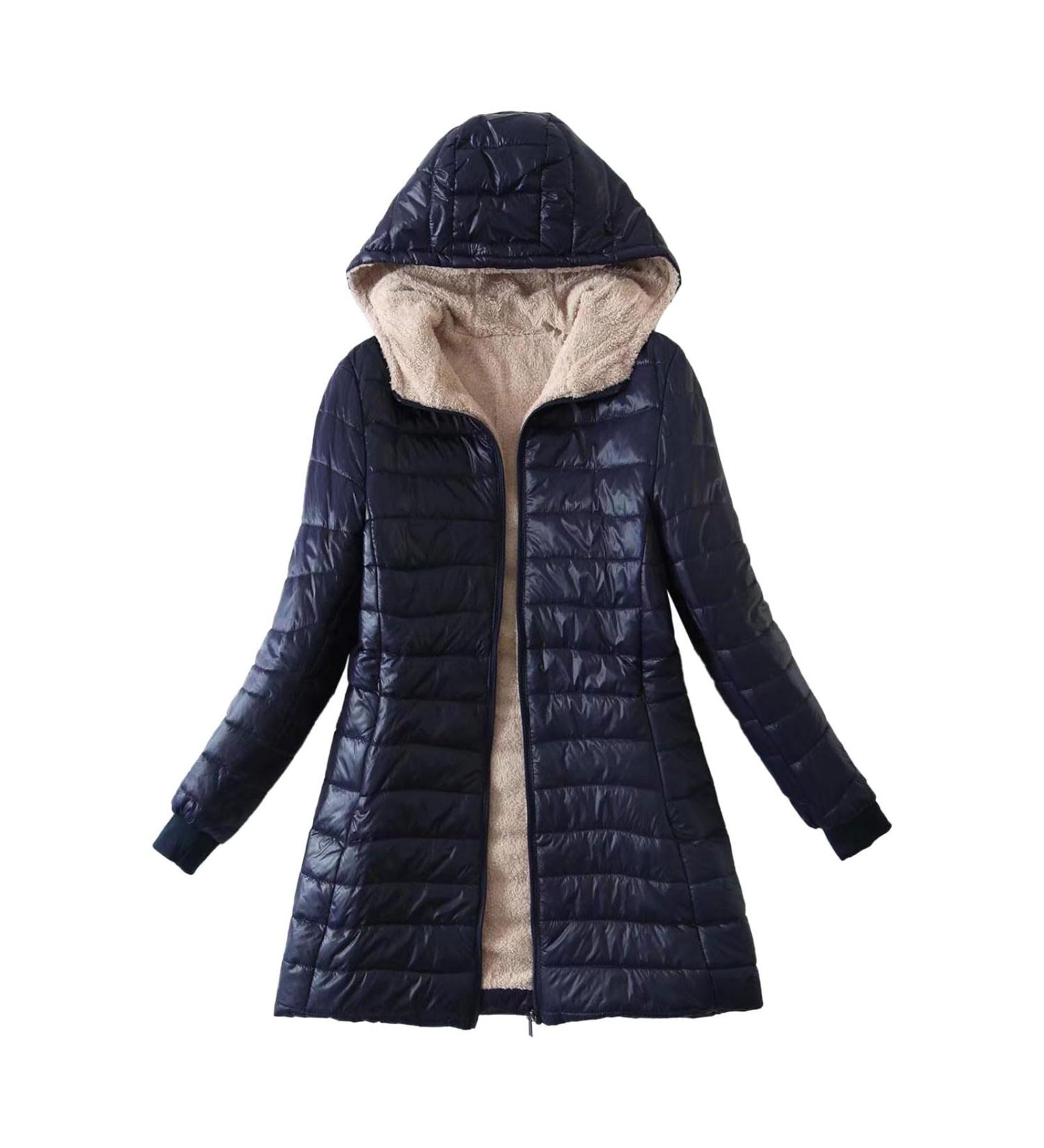 Shop Hanxiulin Oversized Plush Hoodie Jacket for Women - Cozy Winter Coat with Stand-Up Collar & Light Outdoor Lining - Size XL - Buy Online on GoSupps.com