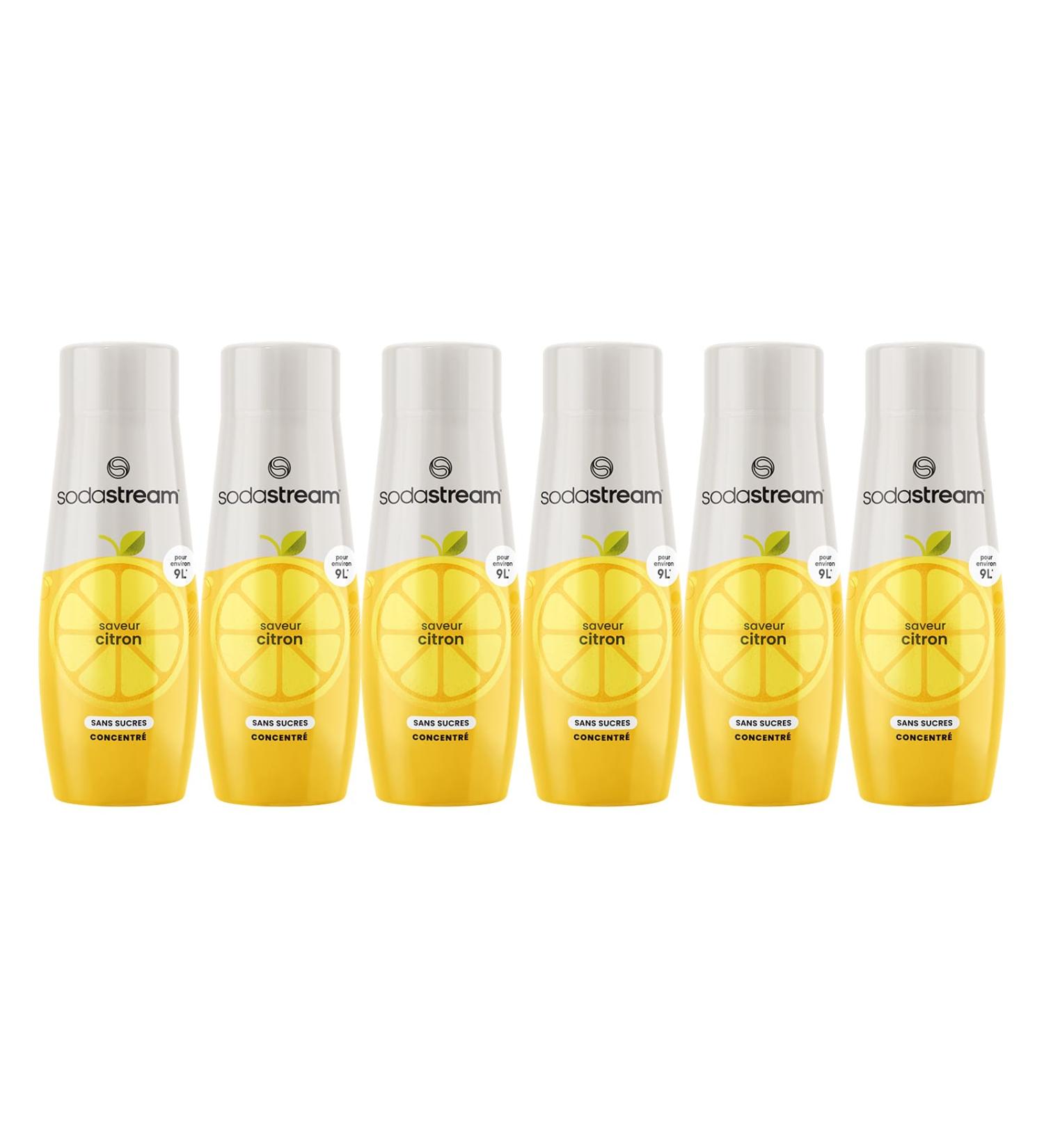 SodaStream Sugar Free Lemon Concentrate for Sparkling Water and Soda Machine | Prepare Up to 9 Litres of Lemon Soda in Seconds 440ml (Pack of 6) - Buy Online on GoSupps.com