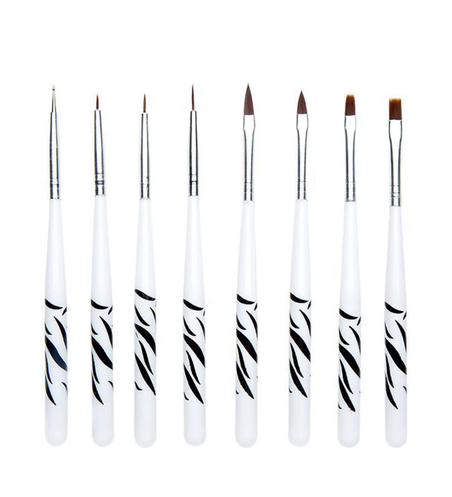 8 Pieces Gel Nail Brush Set - Acrylic & UV Gel Nail Art Brushes for Painting & Manicure - Professional Nail Design Accessories - Buy Online on GoSupps.com
