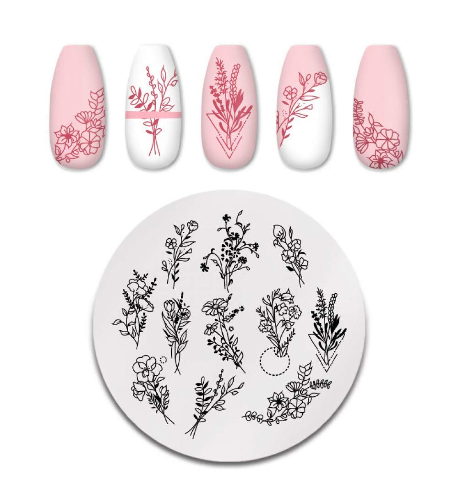 Shop Flower Nail Stamping Plates - Natural Series Nail Art Tools for Stunning Designs | International Shipping Available - Buy Online on GoSupps.com