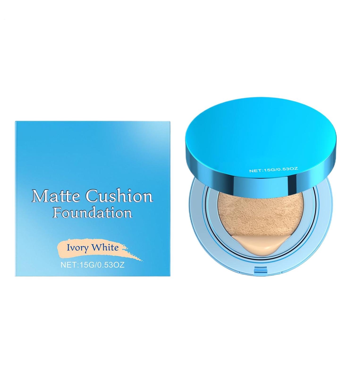 Velvet Matte Cushion Foundation Matte Concealer Makeup Air Cushion Foundation Durable Cover Includes Mirror & Puff 15g for Girlfriend Daughter Sister Friend - Buy Online on GoSupps.com