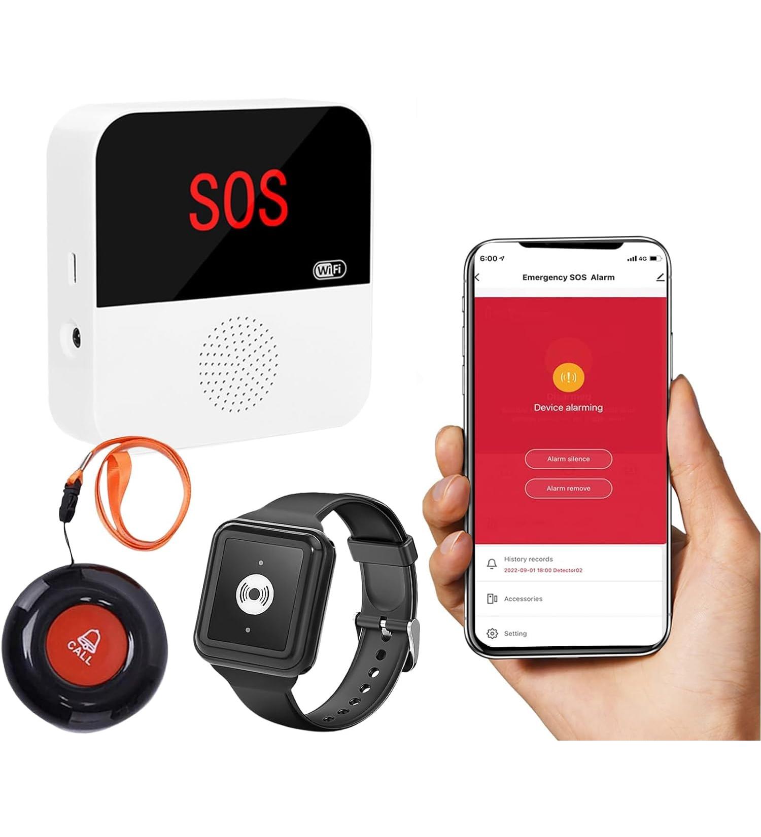 Chunhee WiFi Emergency Button for Seniors - All-in-One Emergency Alert System with Arm Band & Receiver - Ideal for Disabled and Elderly Patients - Buy Online on GoSupps.com