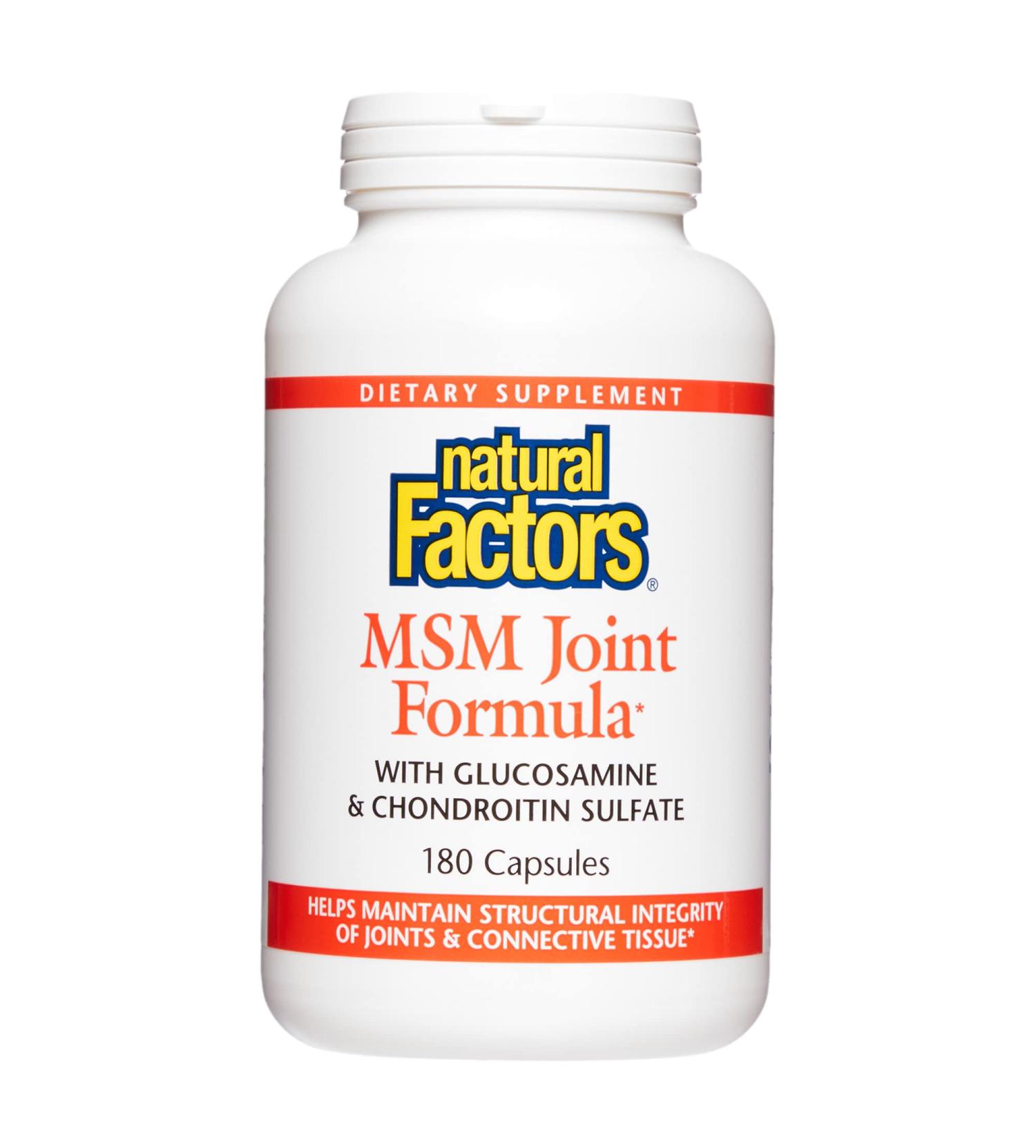 Natural Factors MSM Joint Formula - 180 Capsules for Joint Support & Mobility - Buy Online on GoSupps.com