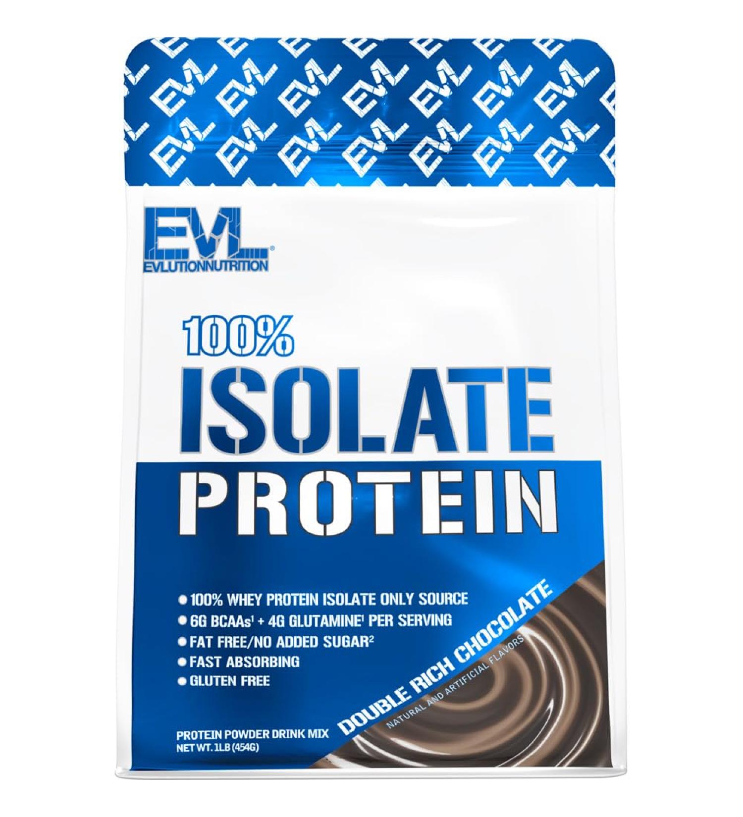 Evlution Nutrition 100% Isolate Whey Protein Powder - 25g Fast Absorbing Sugar-Free Low-Carb Gluten-Free - Double Rich Chocolate 1 LB - Buy Internationally - Buy Online on GoSupps.com