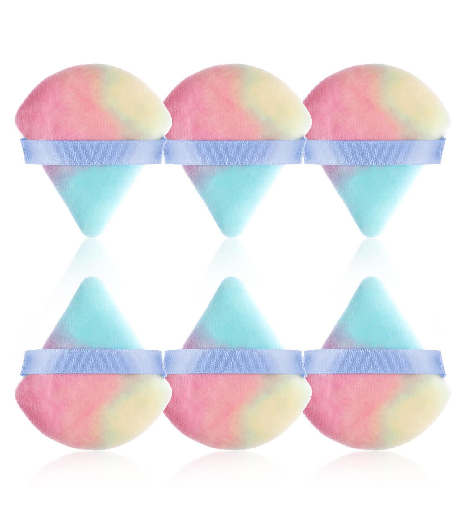 Molain Velvet Triangle Powder Puff Set - 2 Pack Makeup Sponges for Foundation & Body Powder - 6 Colorful Options - Buy Online on GoSupps.com