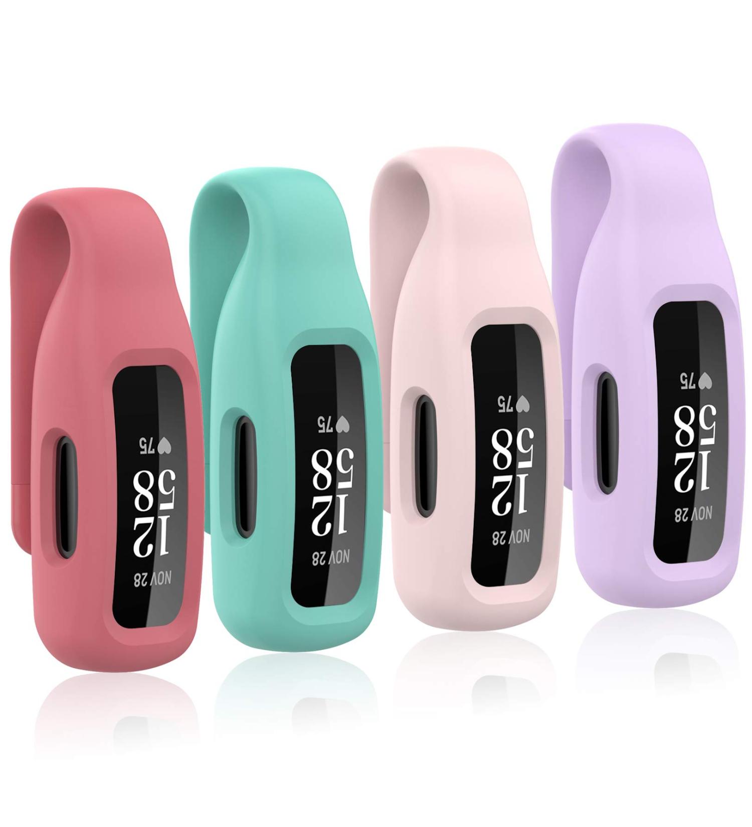 Huadea 4-Pack Clip Case Compatible with Fitbit Inspire 2/Fitbit Inspire 3  Soft Silicone Clip Clasp Accessory Replacement for Fitbit Inspire 2/Inspire 3 (Official Red/Violet/Teal/Rose Pink) - Buy Online on GoSupps.com