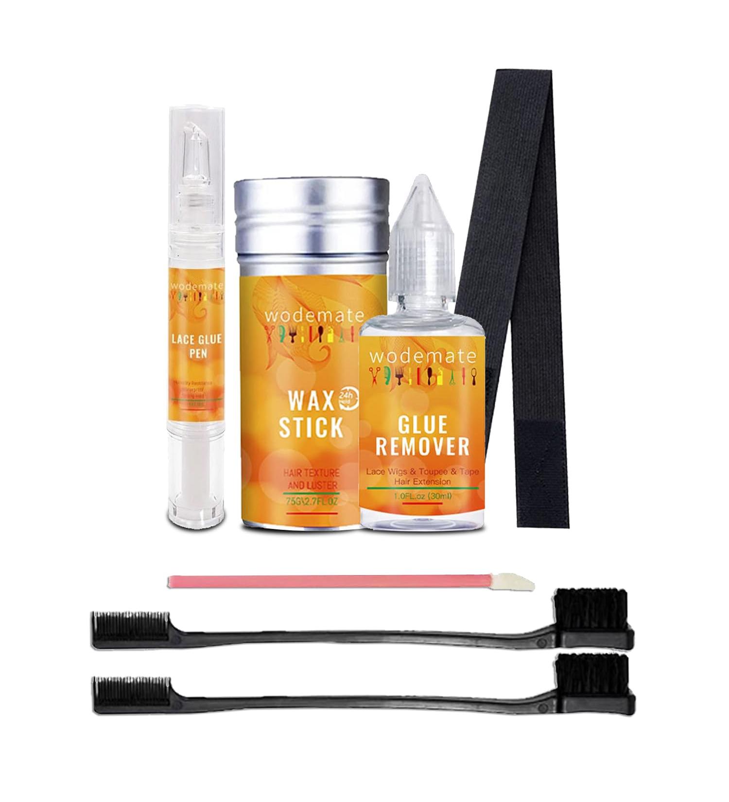 Lace Wig Glue Pen 5ML&Wig Glue Remover 30ML Kit for Front Lace Wigs Invisible Adhesive Hair Wax Stick 75G for Flyaways Non-greasy Styling Hair Pomade Stick - Buy Online on GoSupps.com