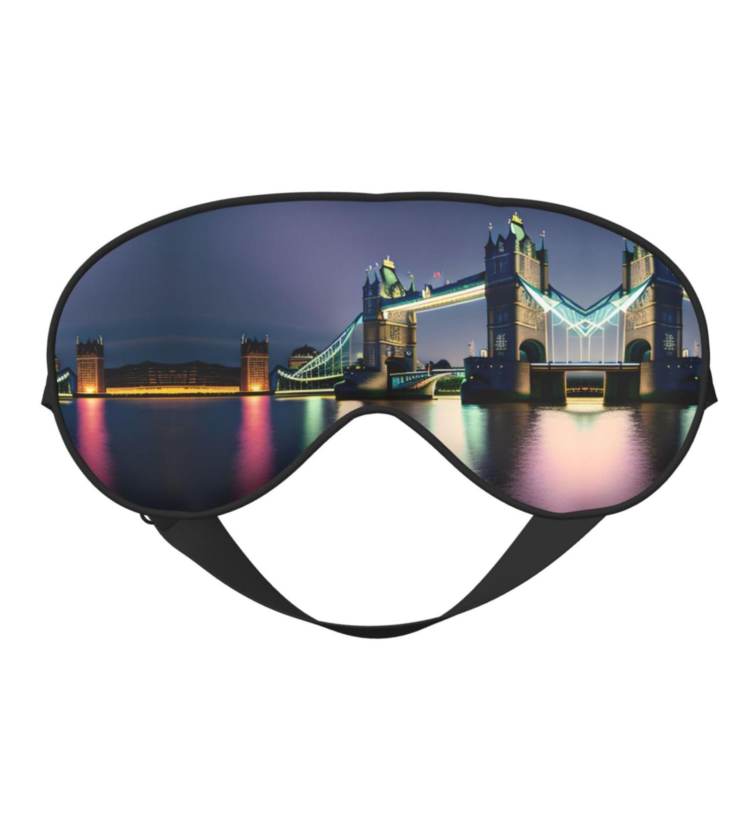 Night London Tower Bridge Soft Sleep Eye Mask Female Breathable Eye Patch Perfect for Travel and Relaxation - Buy Online on GoSupps.com