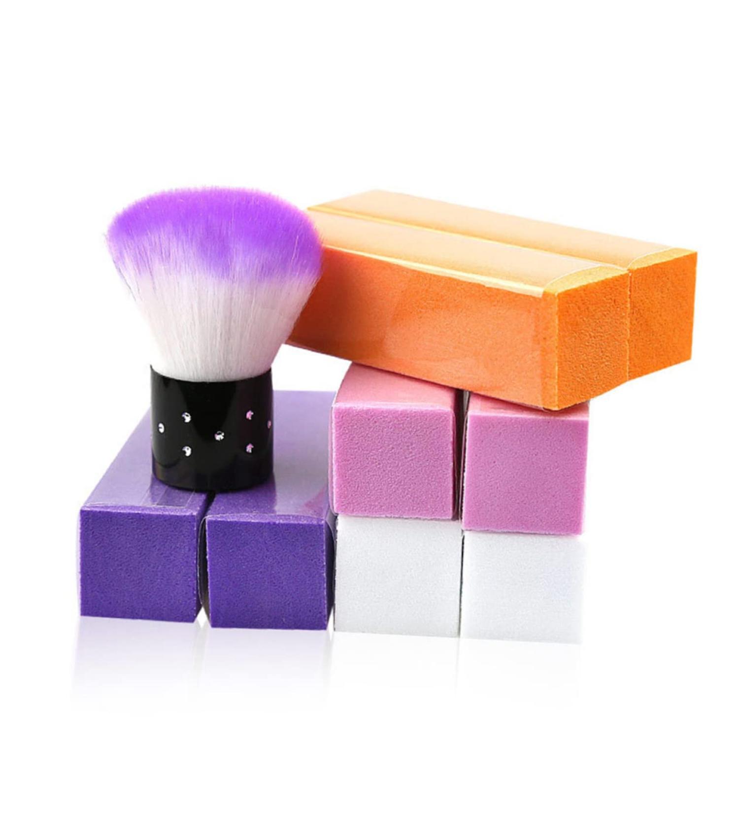 Healeved 1 Set High Elastic Sponge Nail Art Tool Professional Nail File Pedicure Kit Nail Art Remover Nail Dust Collector Finger Nail Files Toenail File High Elasticity Tofu Cubes Purple - Buy Online on GoSupps.com