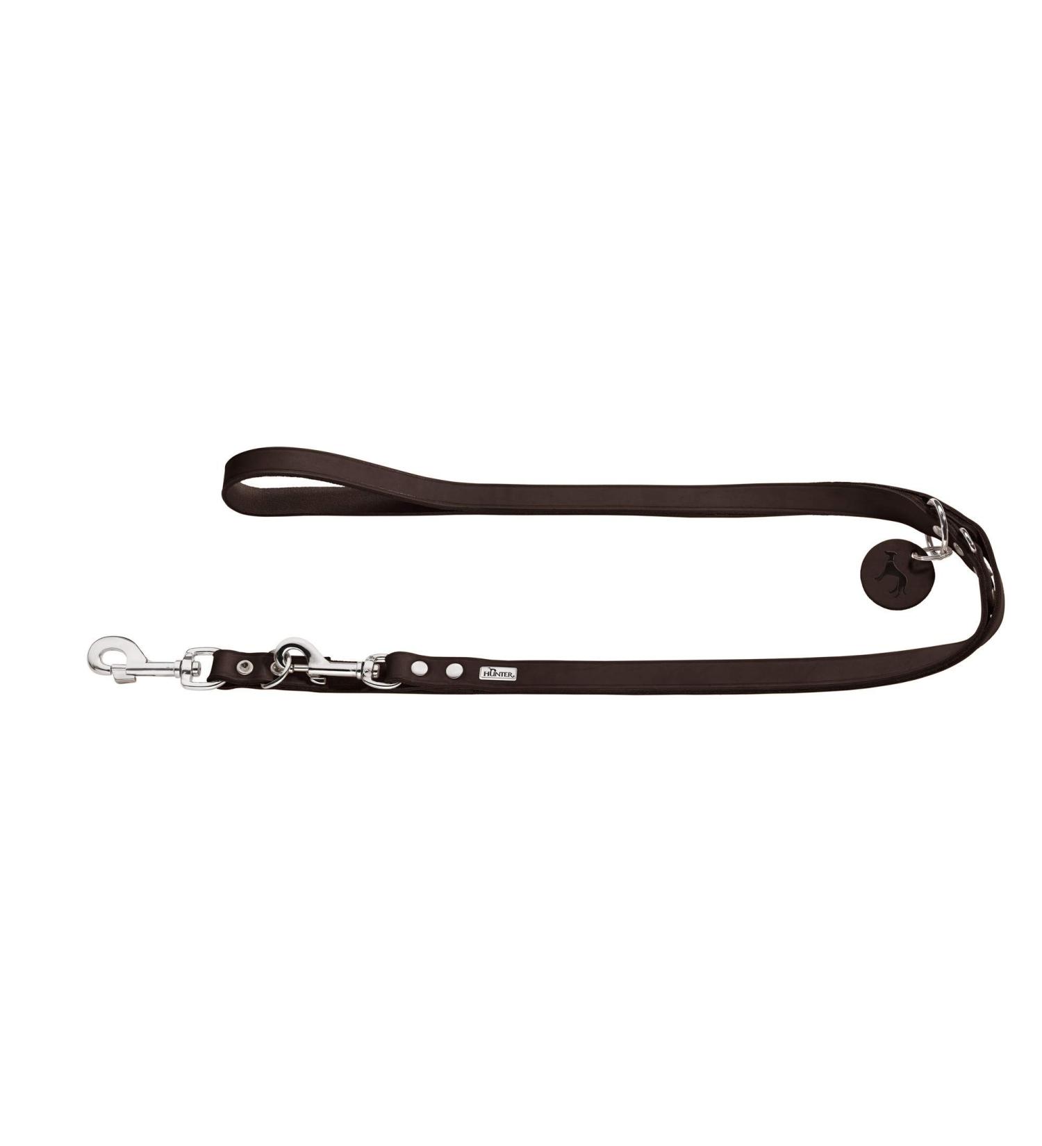 HUNTER Adjustable dog leash leather simple durable supple 2.0 x 200 cm dark brown dark brown 2.0 x 200 cm