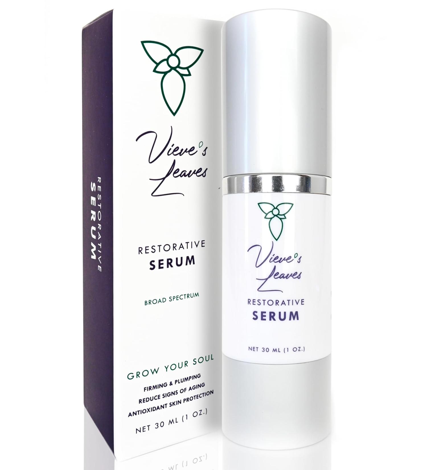 Vieve's Leaves Facial Serum - Smoothing & Refreshing Vegan Serum with Aloe & Fruit Stem Cells for Sensitive Skin - Cruelty-Free eCommerce  - Buy Online on GoSupps.com
