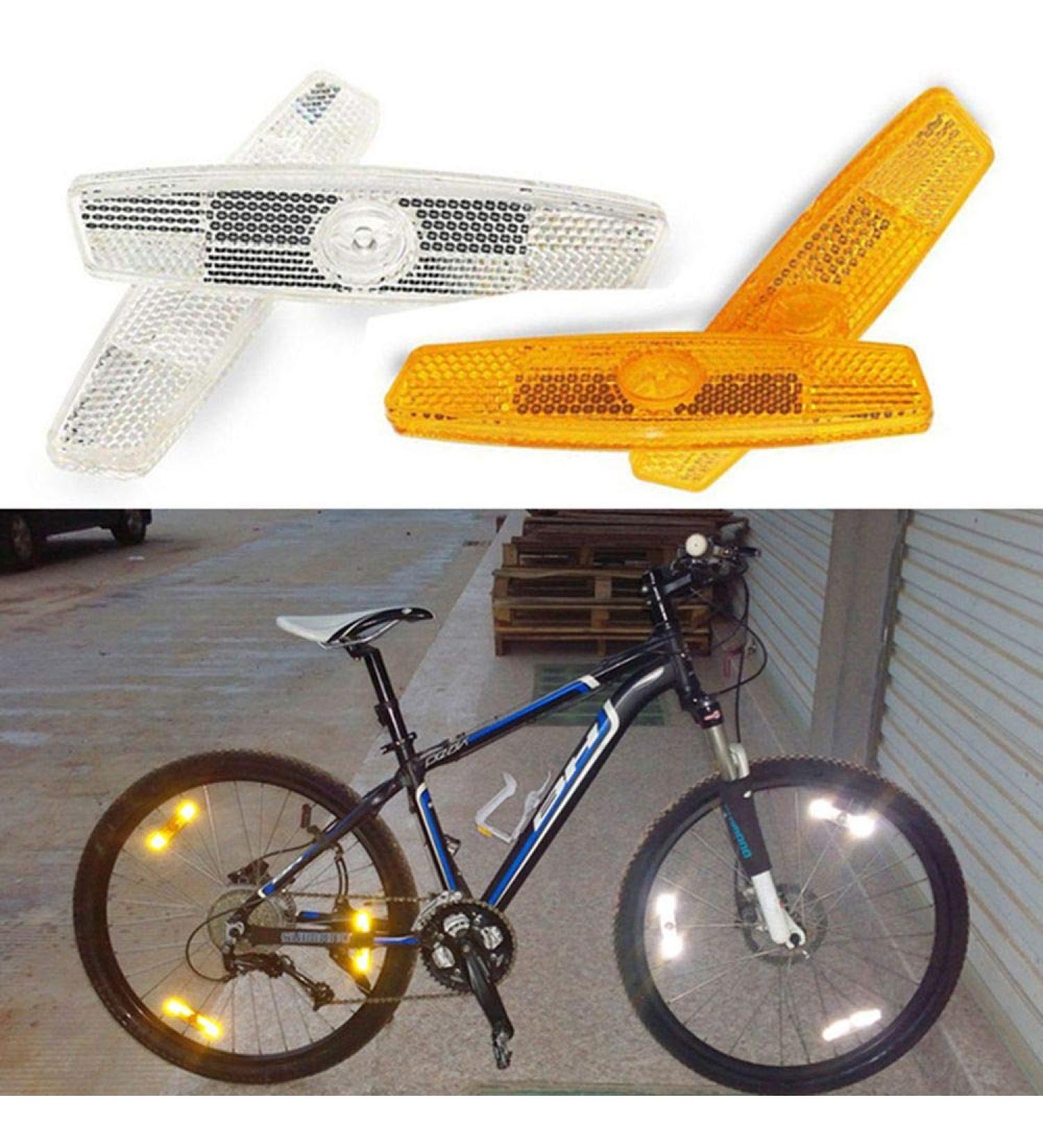 EORTA 4 Pieces Bicycle Wheel Spoke Reflector Set - Night Safety Riding Bike Warning Lights - Mountain & Road Bike Accessories - Yellow/White - Buy Online on GoSupps.com