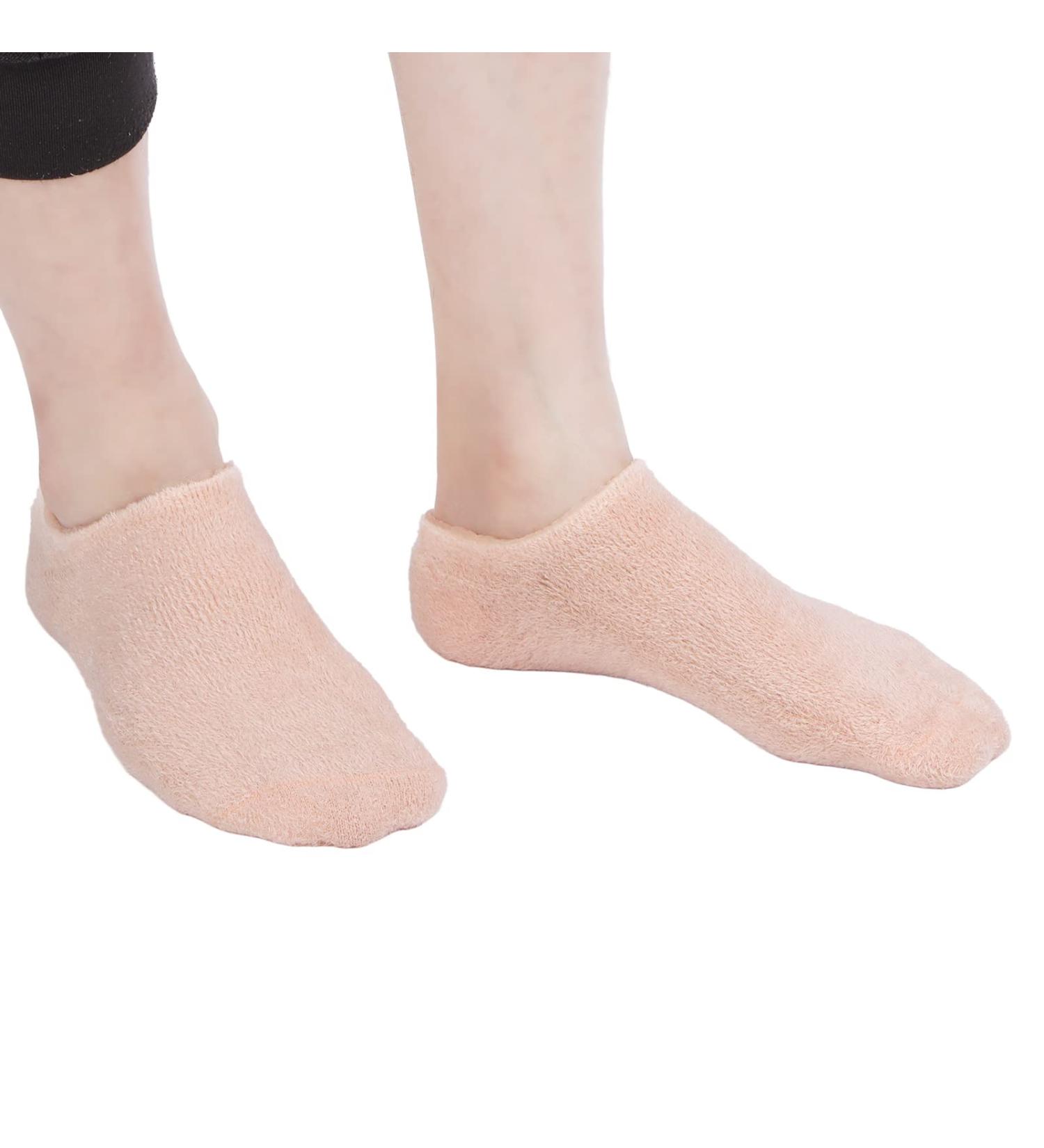 Moisture Socks for Rough Skin - 2-Piece Spa Gel Socks with Essential Oil - Soft Moisturizing Socks at Home (Orange) - Buy Online on GoSupps.com