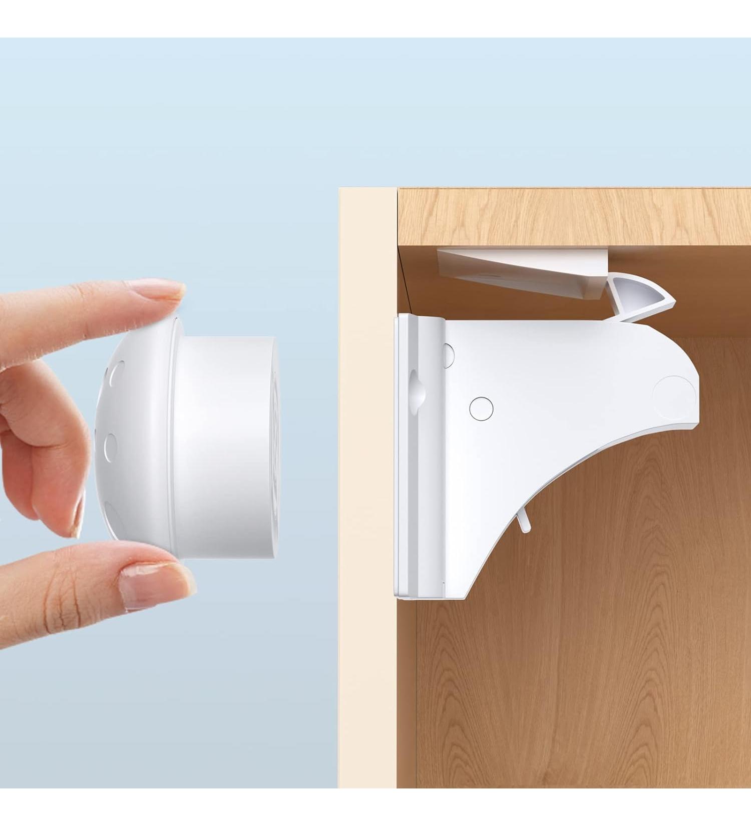 Child Protection Cabinet Locks - Baby Safety Magnetic Drawer Lock Set (4 Locks + 1 Key) - No Drilling Easy Install for Kitchen & Bedroom - Buy Online on GoSupps.com