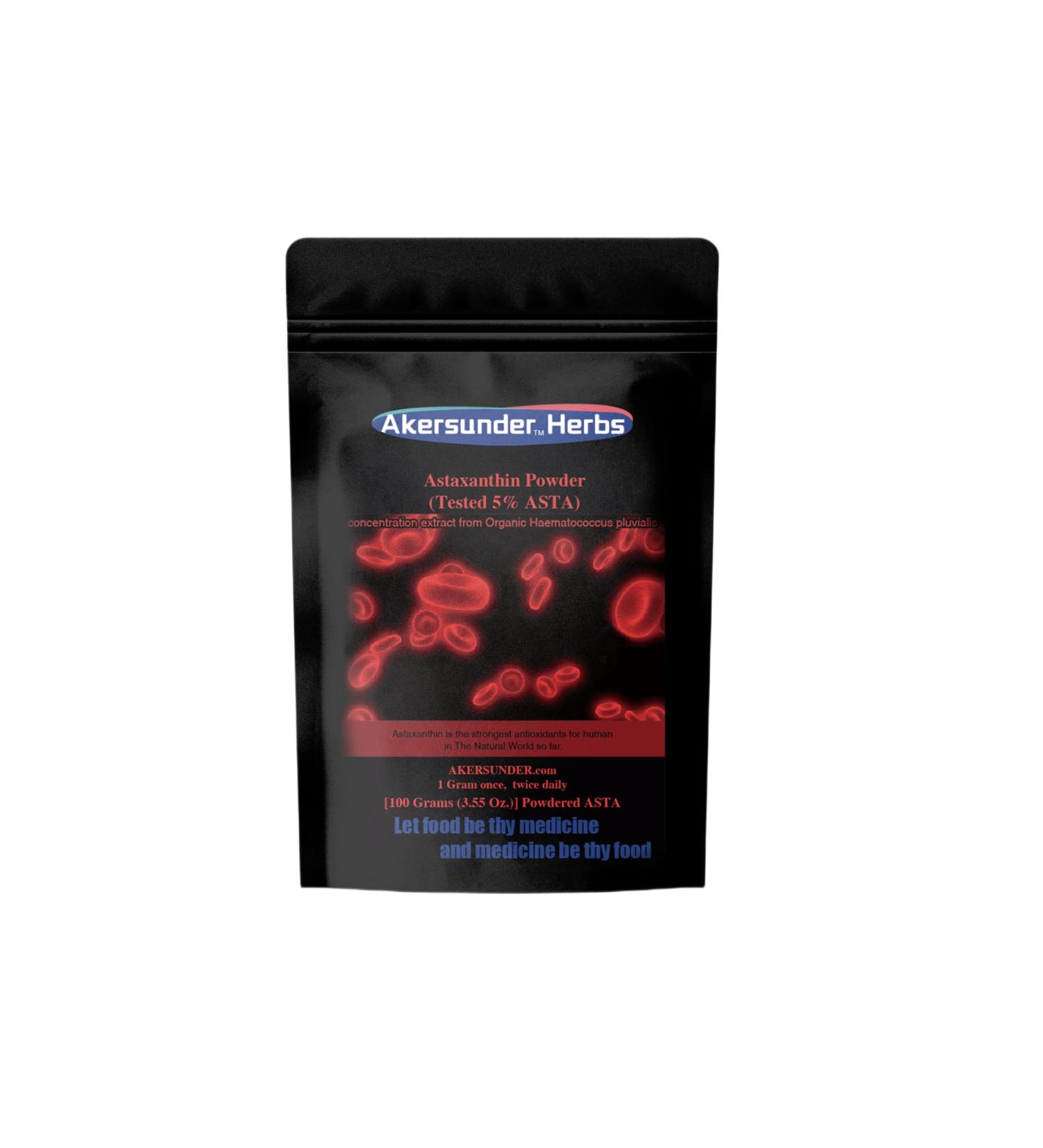 Pure Haematococcus pluvialis Extract Powder 100 Grams astaxanthin (ASTA) 5% Strongest antioxidants Supplement - Buy Online on GoSupps.com