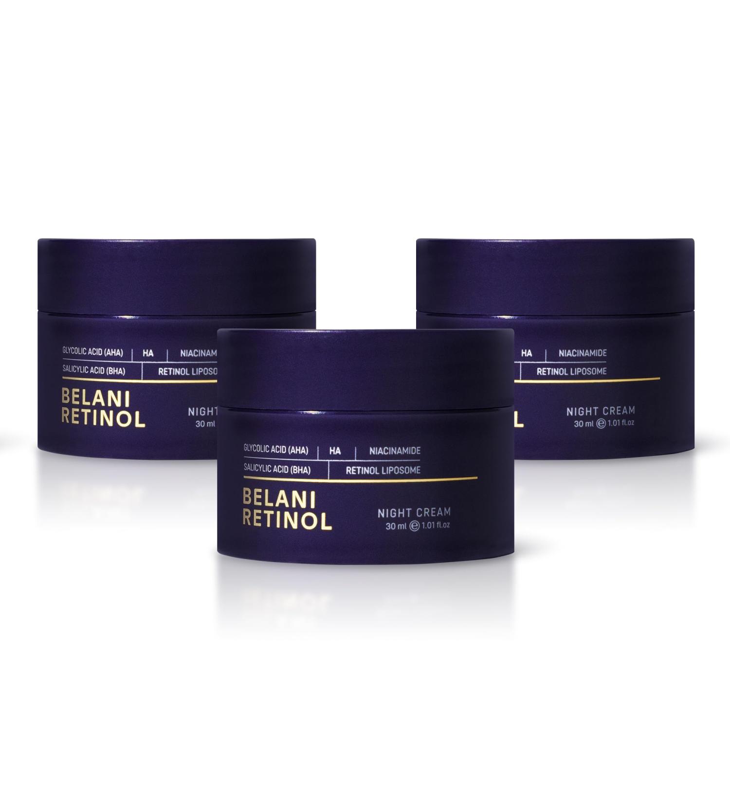 ABERA Belani Retinol Cream for Face Facial Moisturizer with Collagen and Hyaluronic Acid Anti-Wrinkle Reduce Fine Lines Night Anti-Aging Cream For Women (1.01 Fl Oz) (3 Boxes) - Buy Online on GoSupps.com