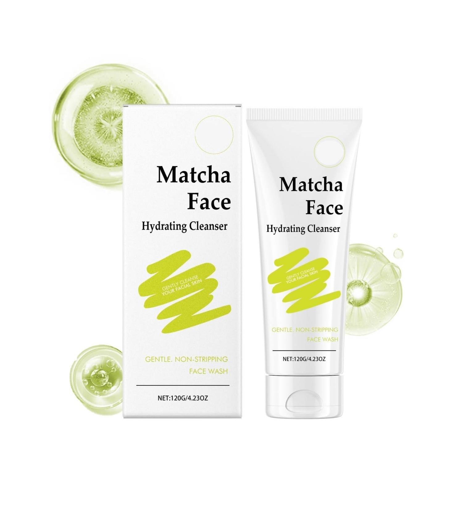 Matcha Moisturizing Facial Cleanser - Gentle Pore Cleansing Oil-Control Daily Skincare For Fresh & Healthy Glow (No Tightening)(2PCS) - Buy Online on GoSupps.com