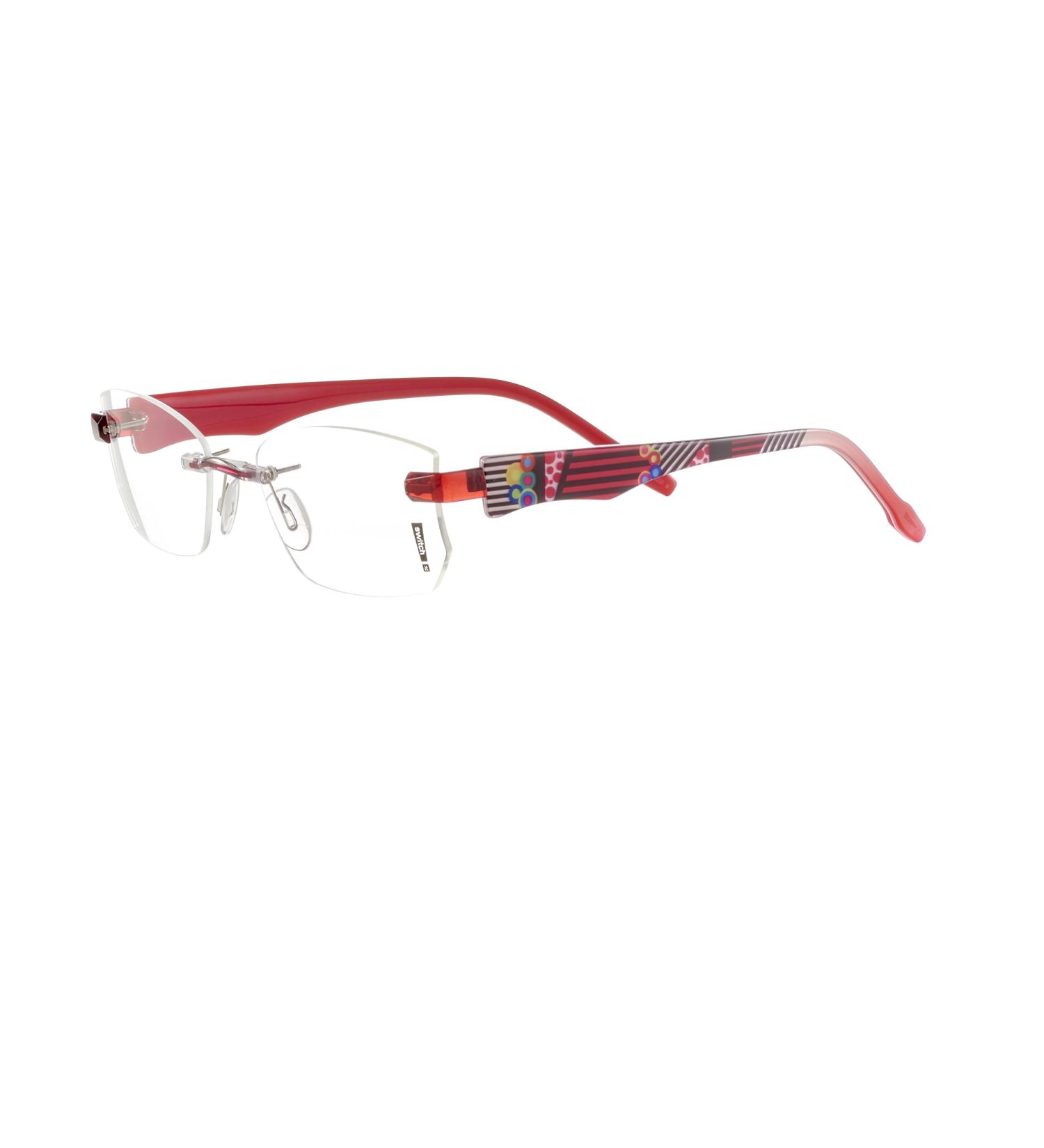 Switch it! Set with pattern - acetate interchangeable temples in different colors (2255: red-black-white red inside)