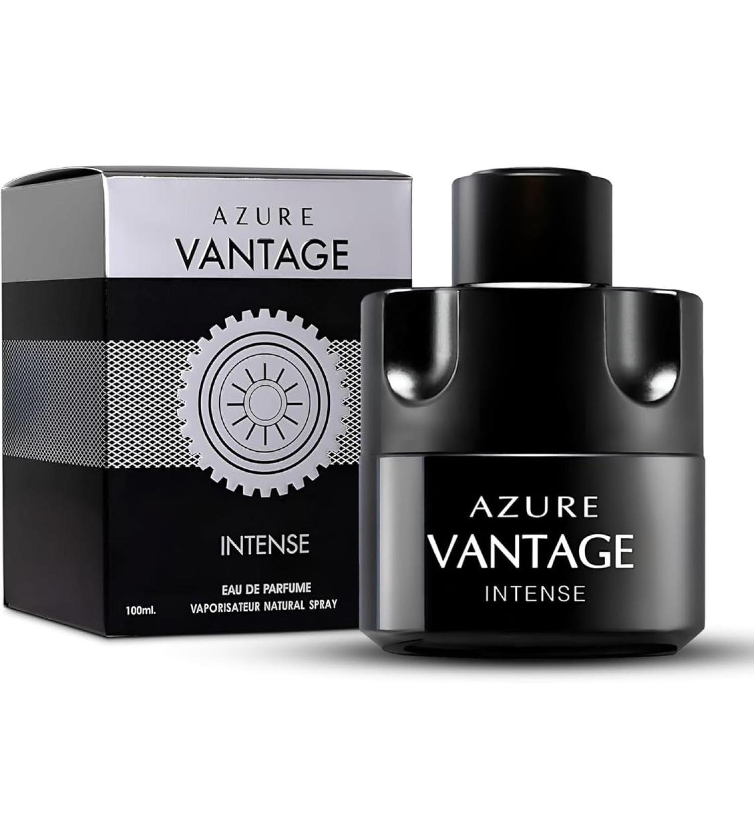 Long Lasting Azure Vantage Intense For Men (Inspired By Most Wanted) 3.4 Fl Oz/ 100 ML Top Notes of Cardamom-Toffee Milky Undertone- Base Bourbon Vanilla & Vetiver - Natural Spray