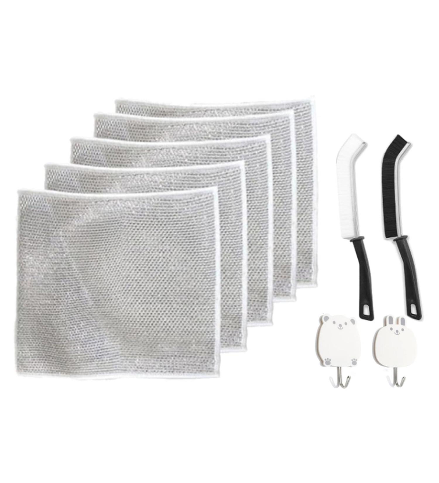 Dishwashing Rags Non Scratch Wire Dishcloth Wire Mesh Dishcloth Versatile Dishwashing Reusable Kitchen Accessories Wet & Dry Dish Cloth for Dish Kitchen Home - Buy Online on GoSupps.com